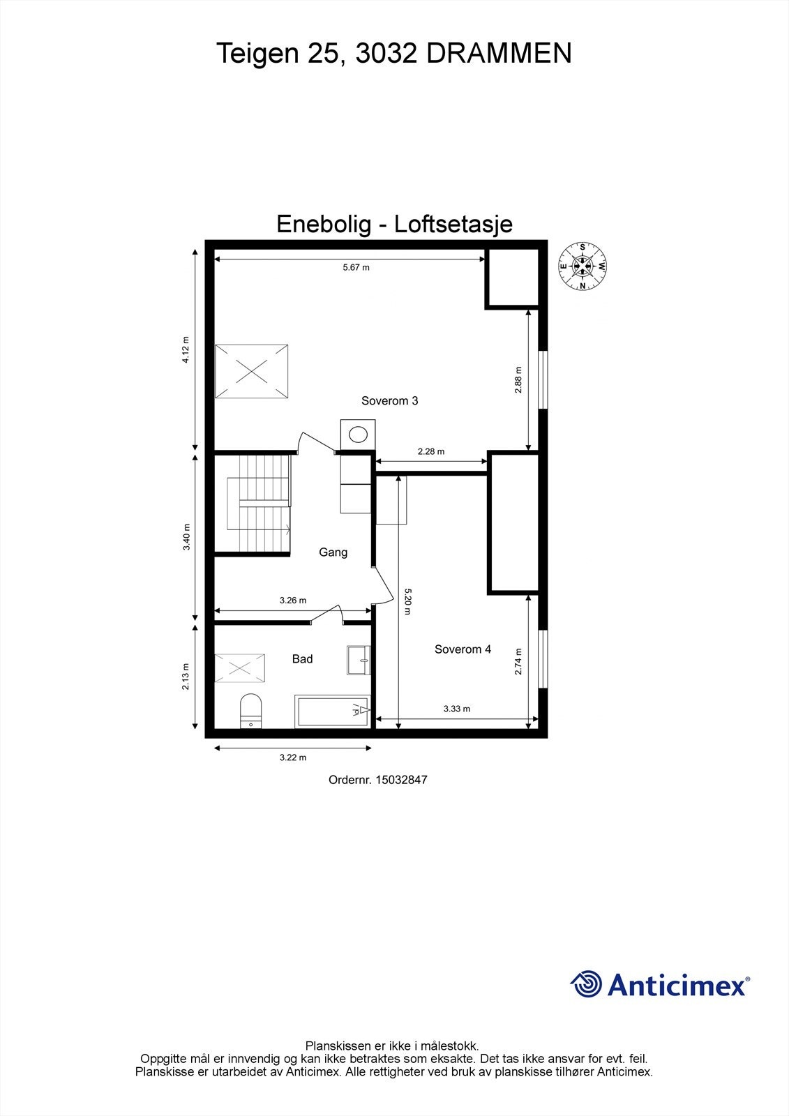 Plantegning loftetasje Galleribilde