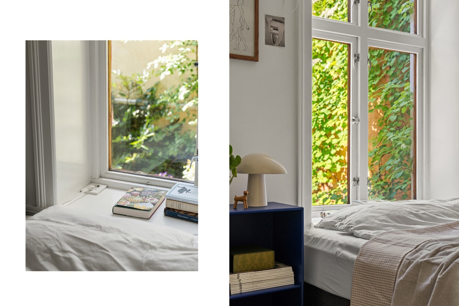 Soverommene vender ut mot rolige omgivelser, og det store vinduet slipper inn naturlig lys Galleribilde