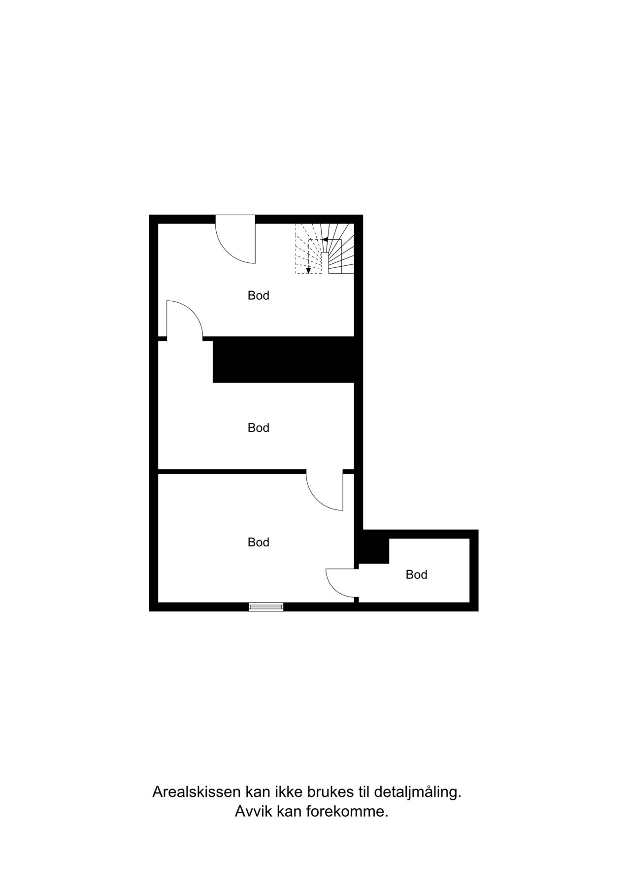 Plantegning - Underetasje/kjeller med både innvendig og utvendig adkomst. Galleribilde