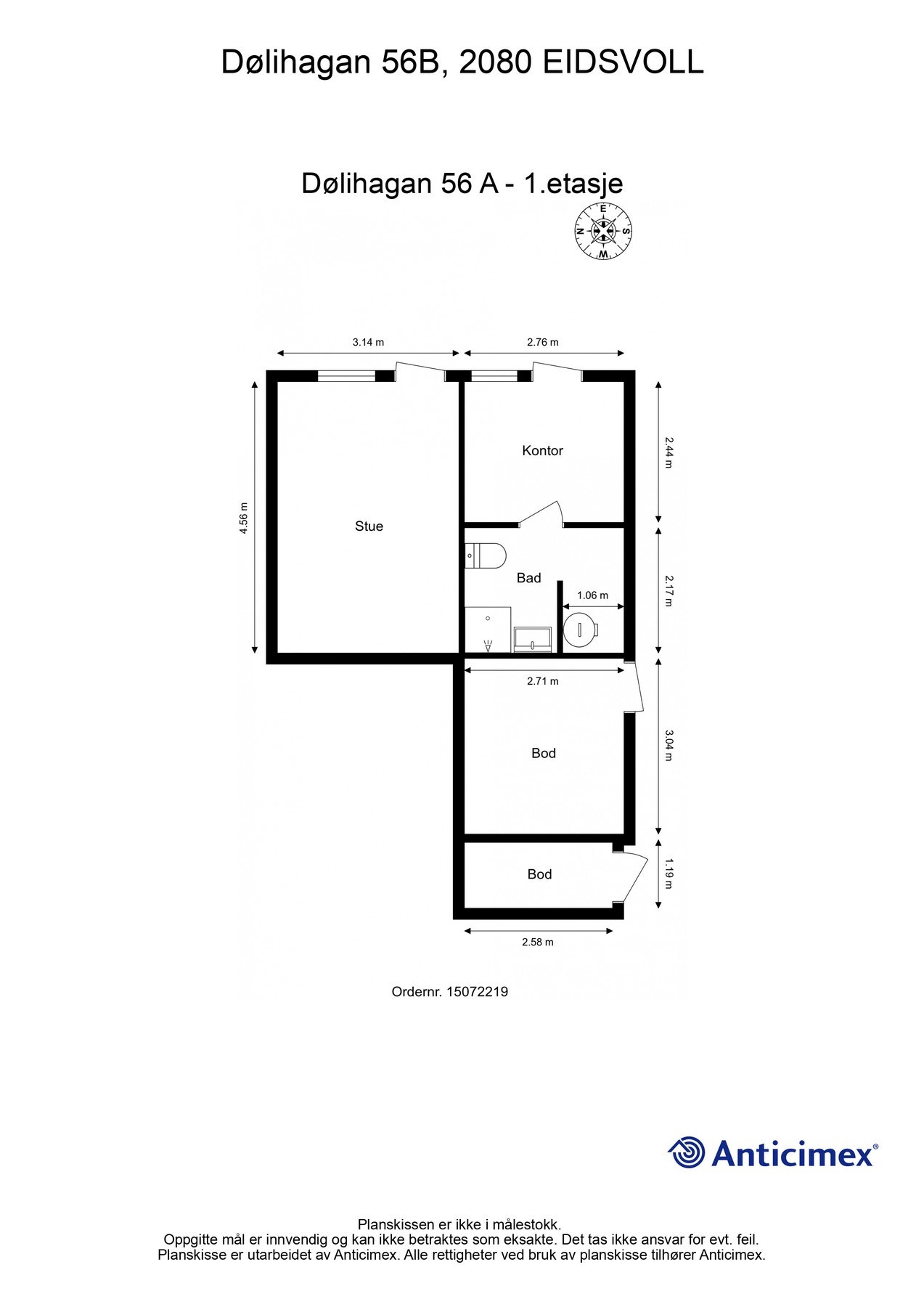 Plantegning anneks. Galleribilde
