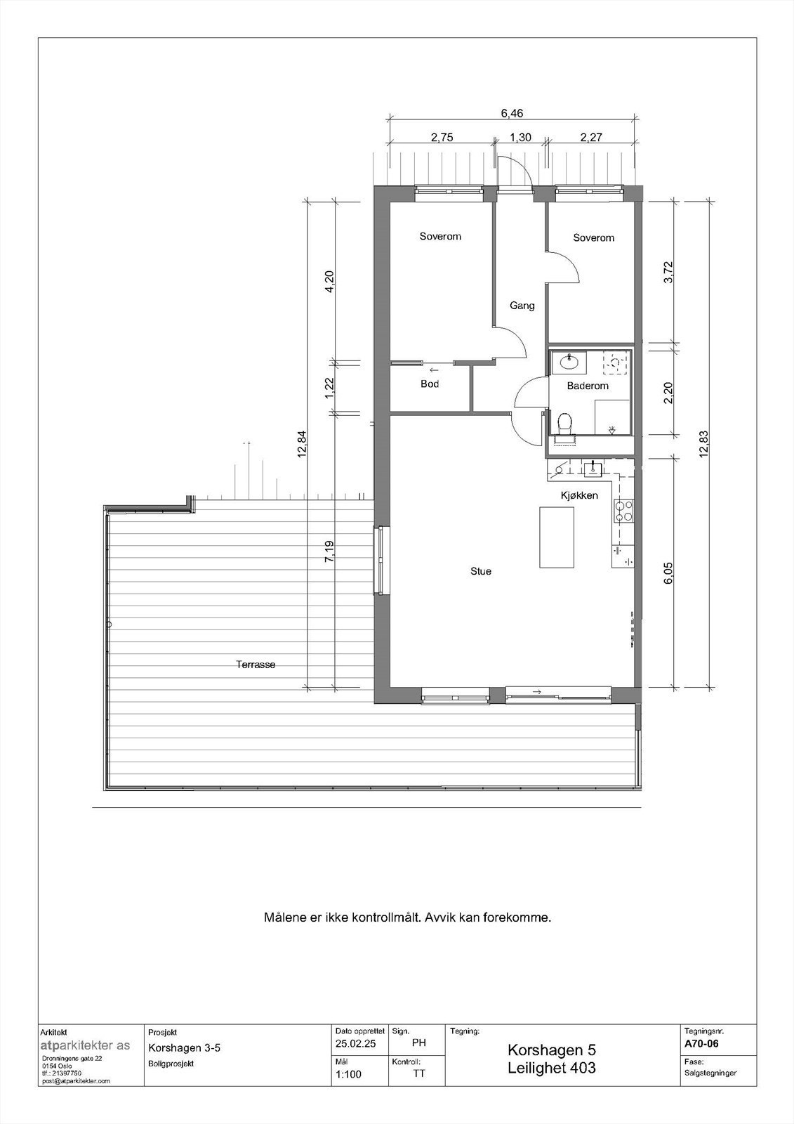Plantegning Leil 403. Galleribilde