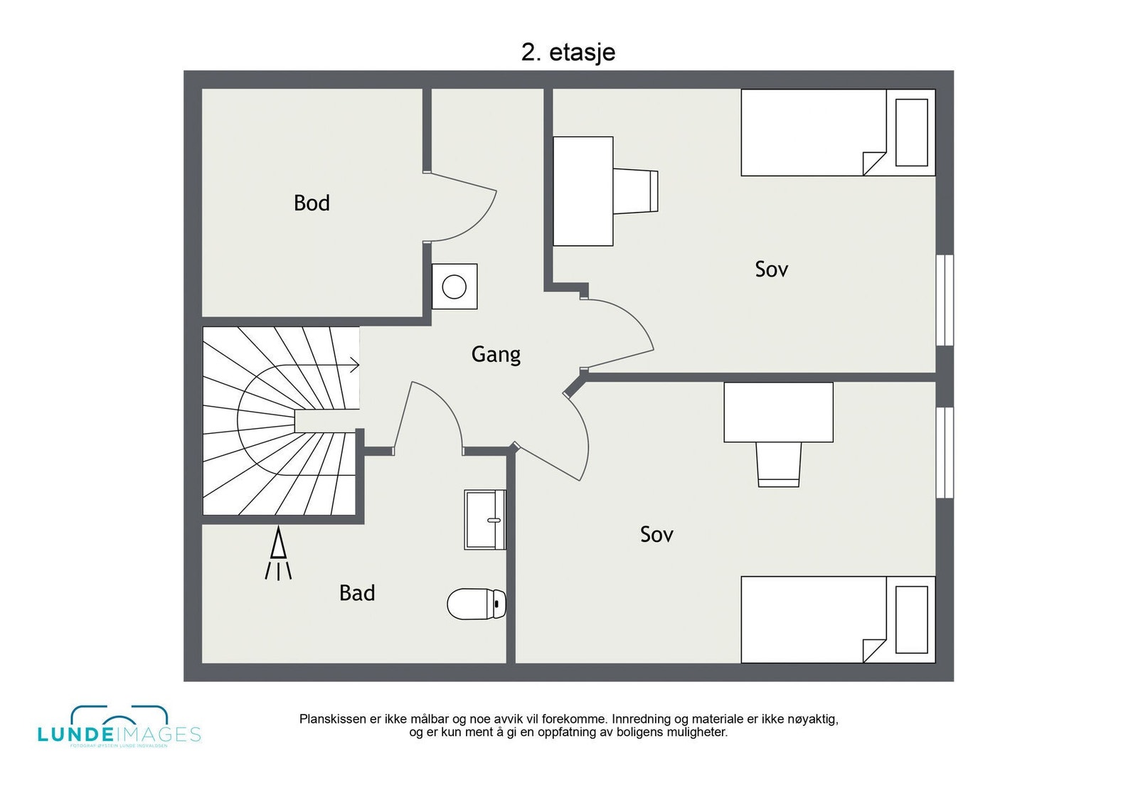 Planskisse 2. etasje - ikke målbar - BRA-i 41 kvm. Galleribilde
