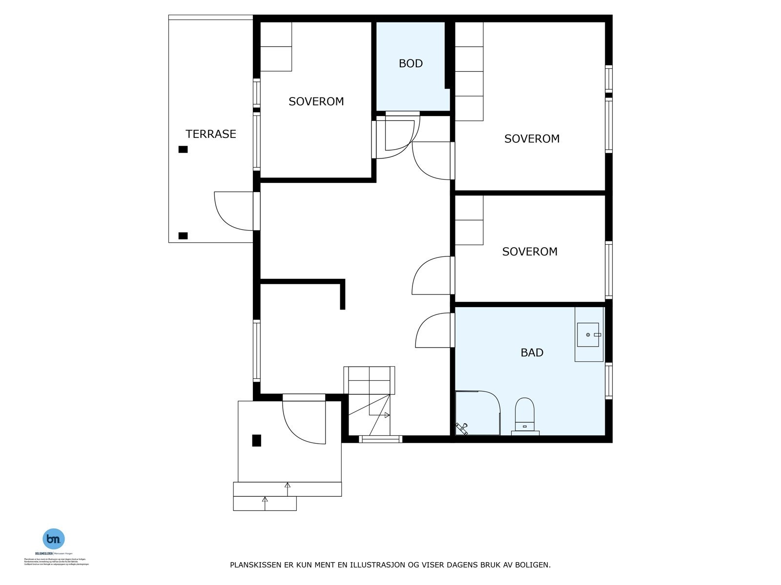 Plantegnign 1. etg Galleribilde