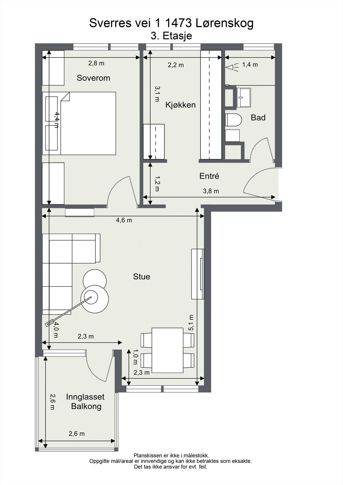 Sverres vei 1 1473 Lørenskog - 2D - 3. Etasje! Galleribilde