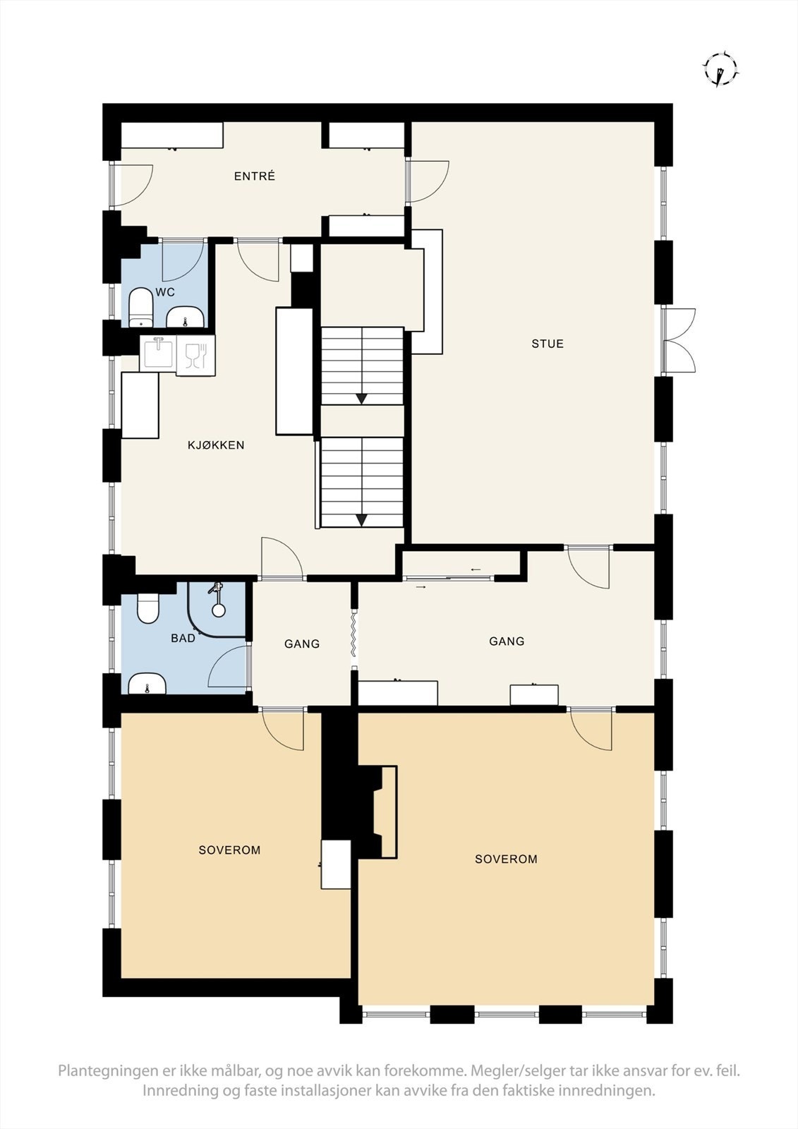Plantegninger 1.etasje i Torpevikvegen 8. Universell utforming i denne etasjen. Galleribilde