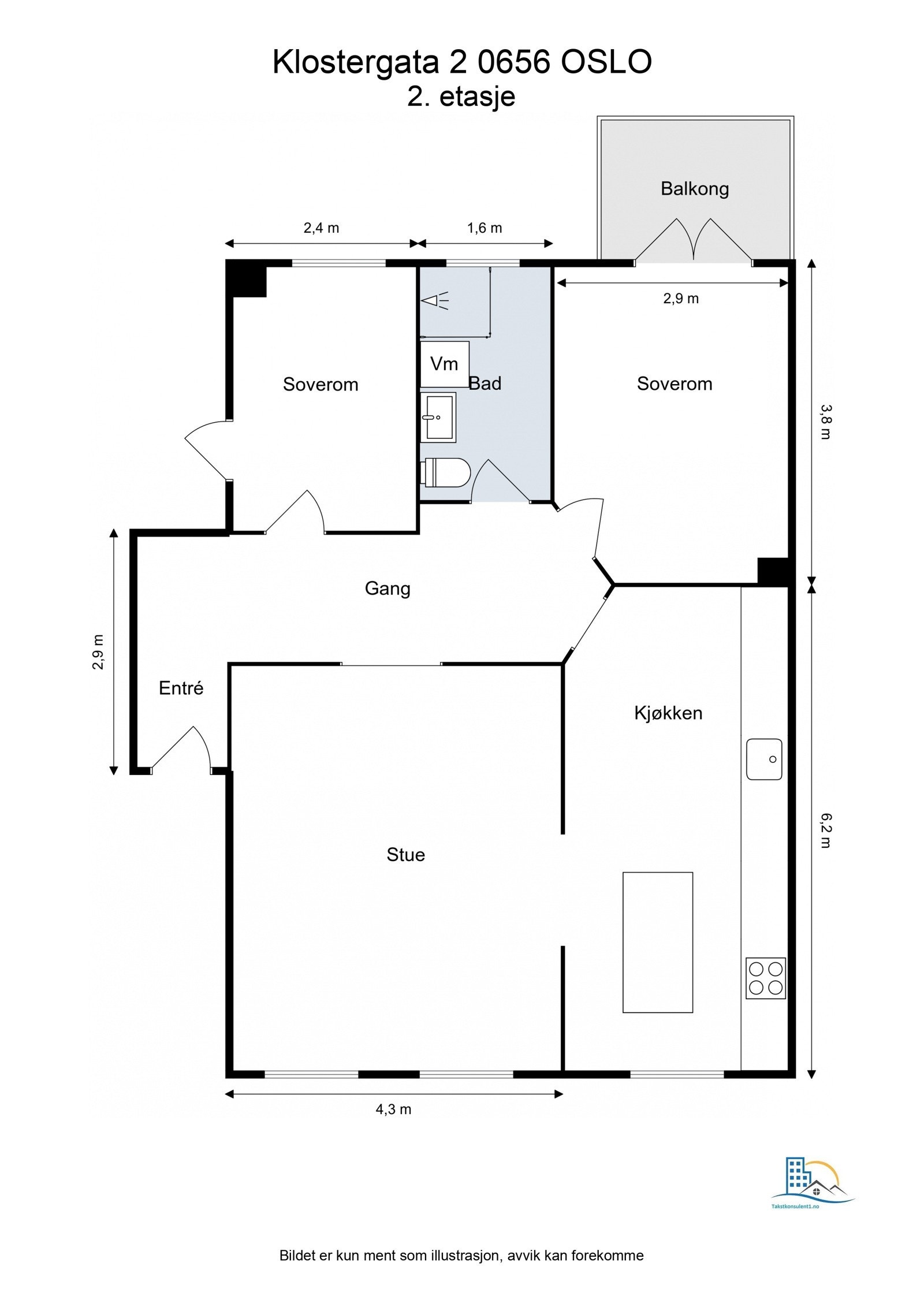 Leiligheten har en gjennomtenkt, praktisk og åpen planløsning. Galleribilde
