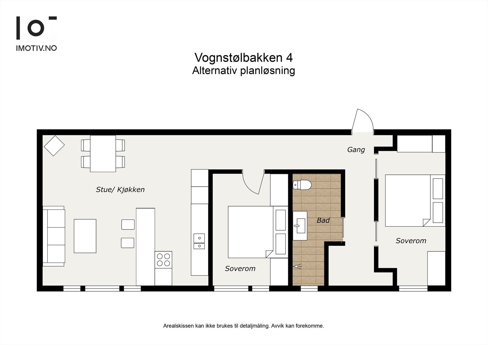 - Alternativ planløsning, med mulighet for å lage et ekstra soverom - Galleribilde