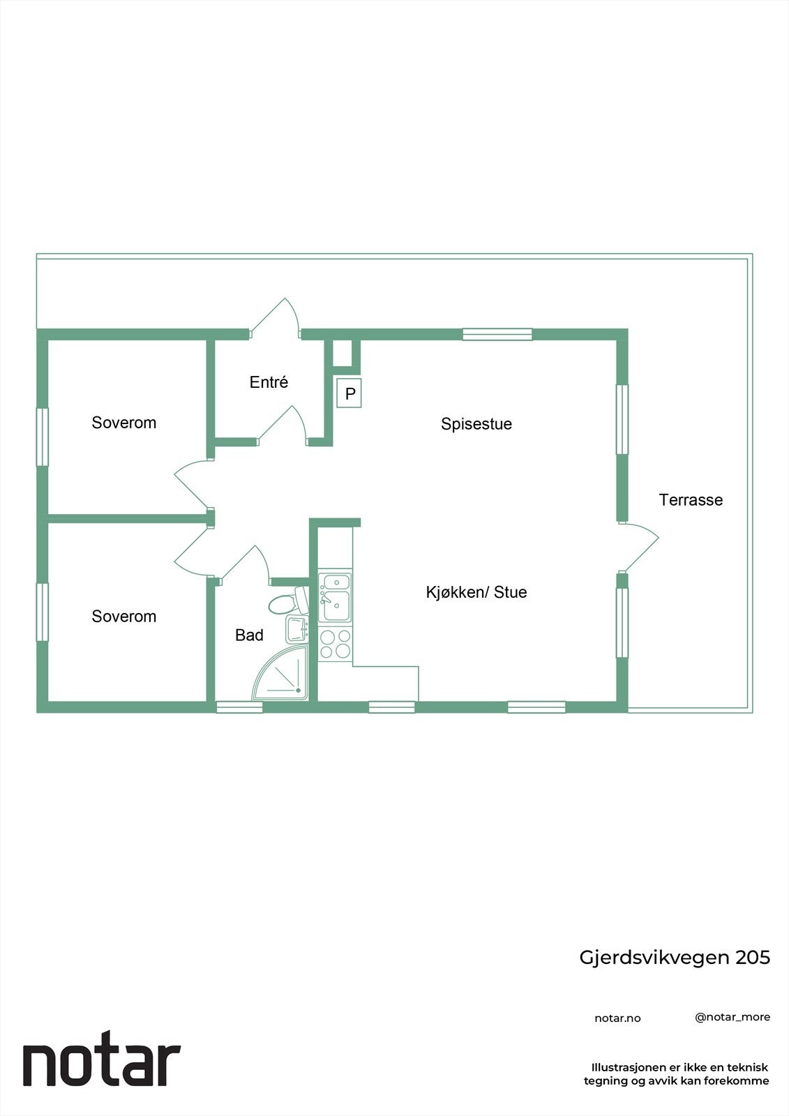 Plantegning fritidsbolig Galleribilde