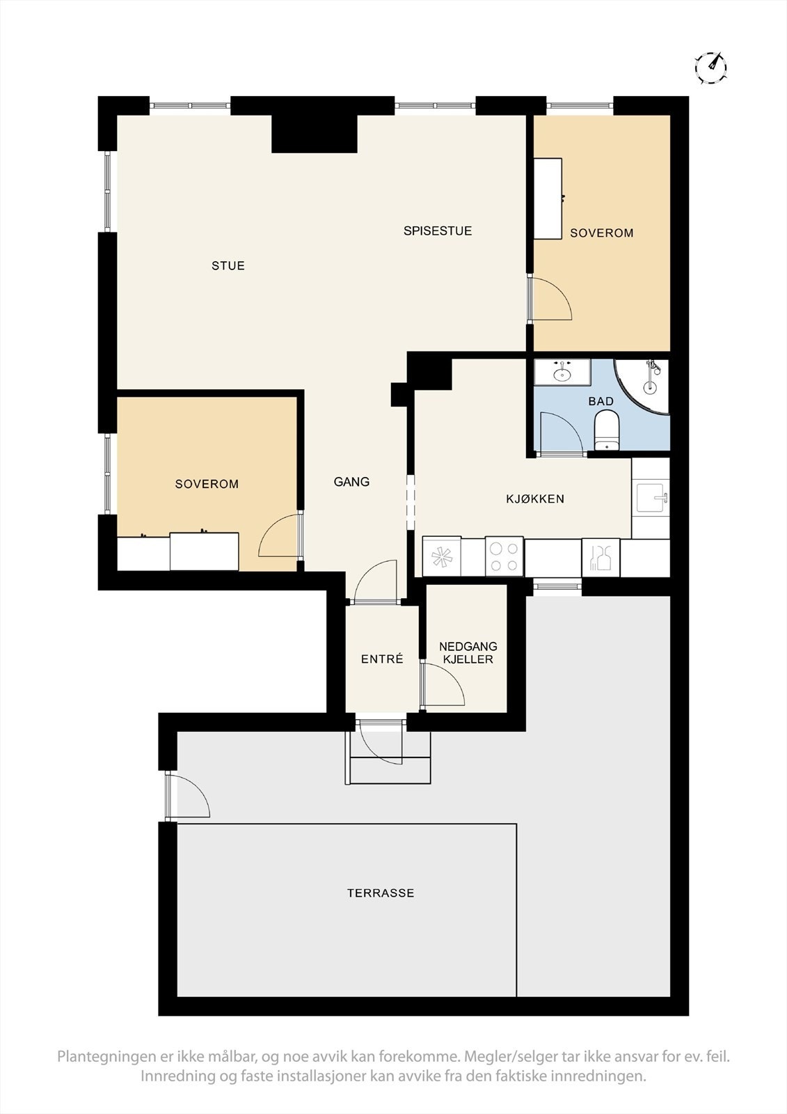 Plantegning leiligheten i 1. etg. Galleribilde