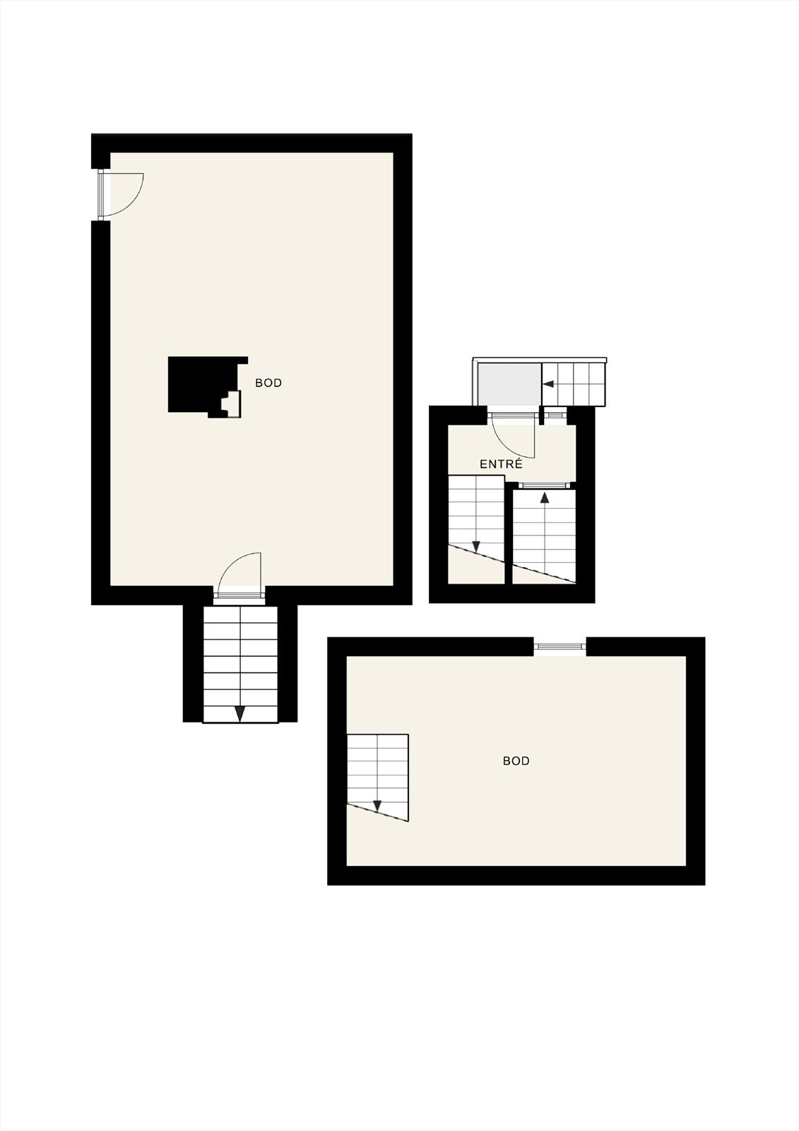 Plantegning kjeller. Hver leilighet har en separat del av kjelleren avsatt til oppbevaring. Galleribilde