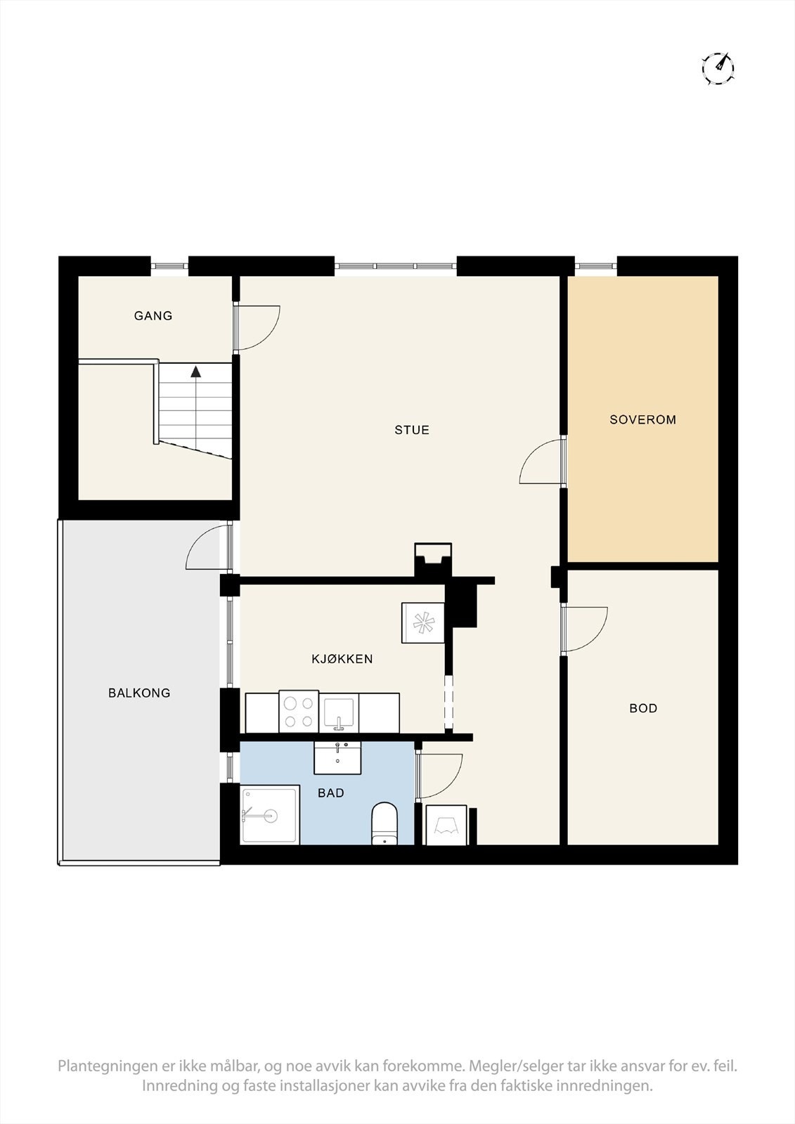 Plantegning leiligheten i 2. etg. Galleribilde