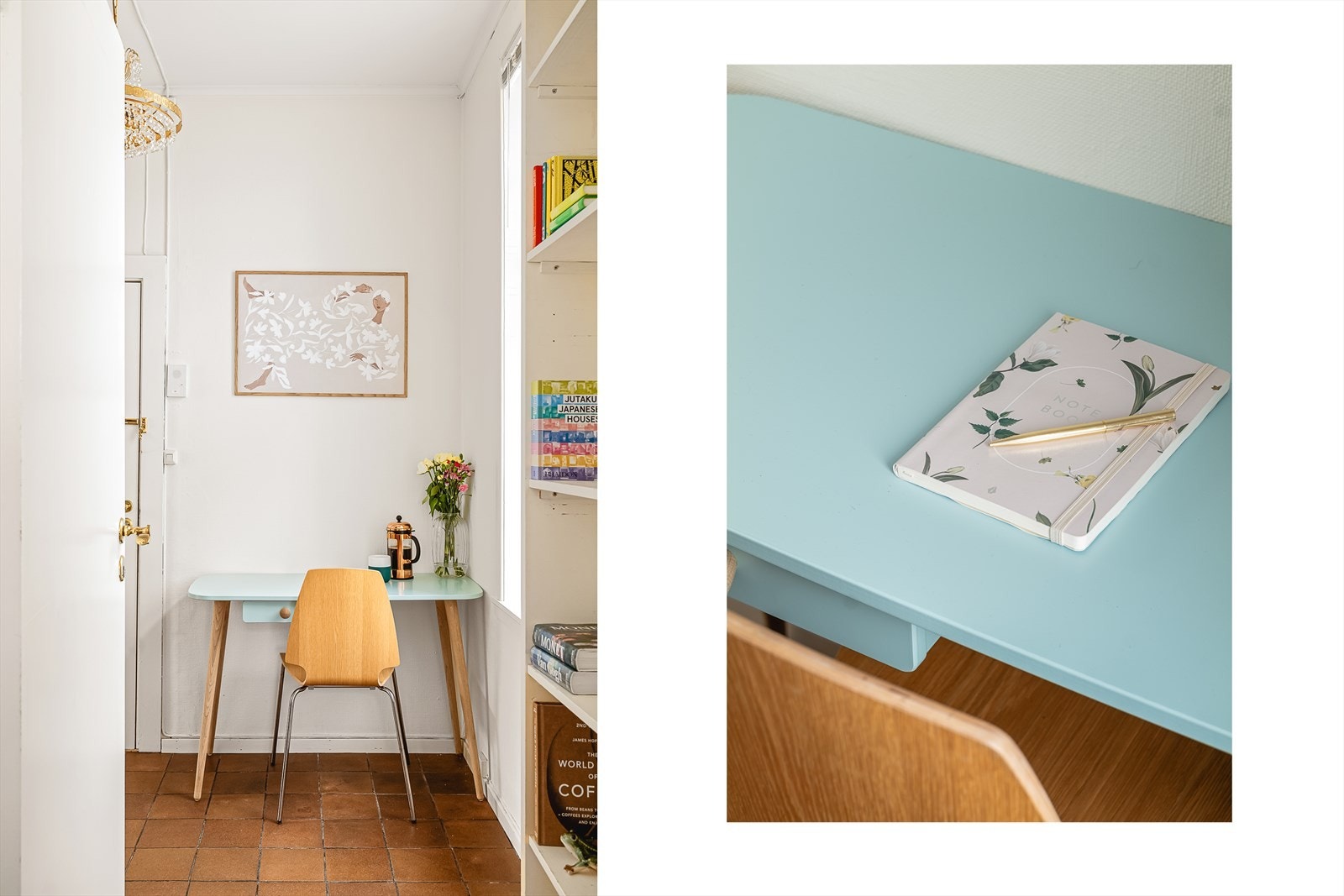 Hele leiligheten er malt i behagelige fargevalg. Galleribilde