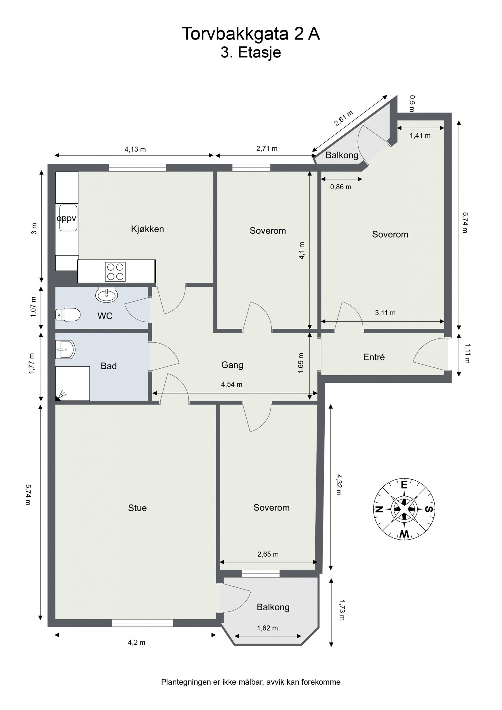 Leiligheten er beliggende i 3. etasje - med 2 boder og garasjeplass Galleribilde