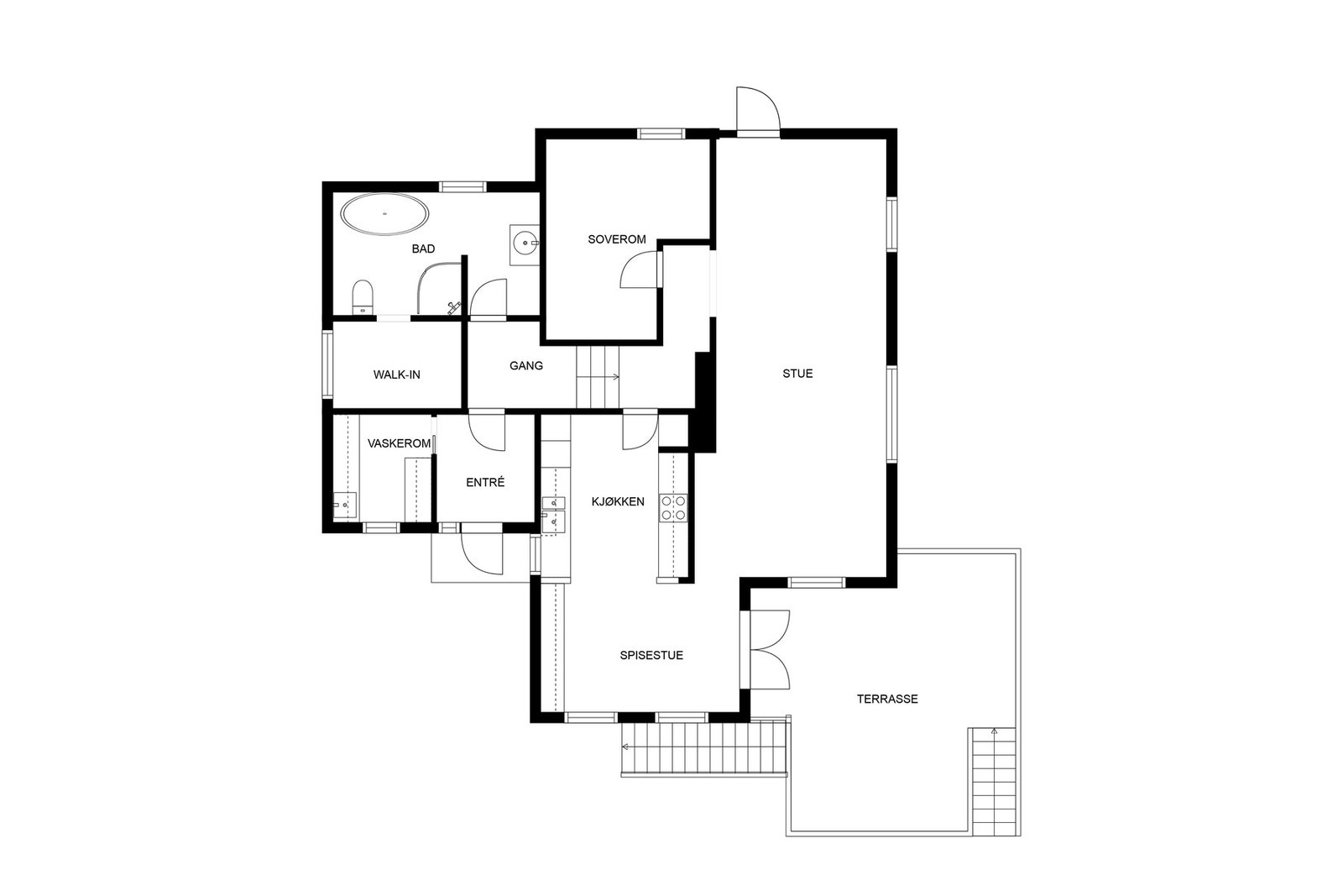 Plantegning 1. etasje Galleribilde