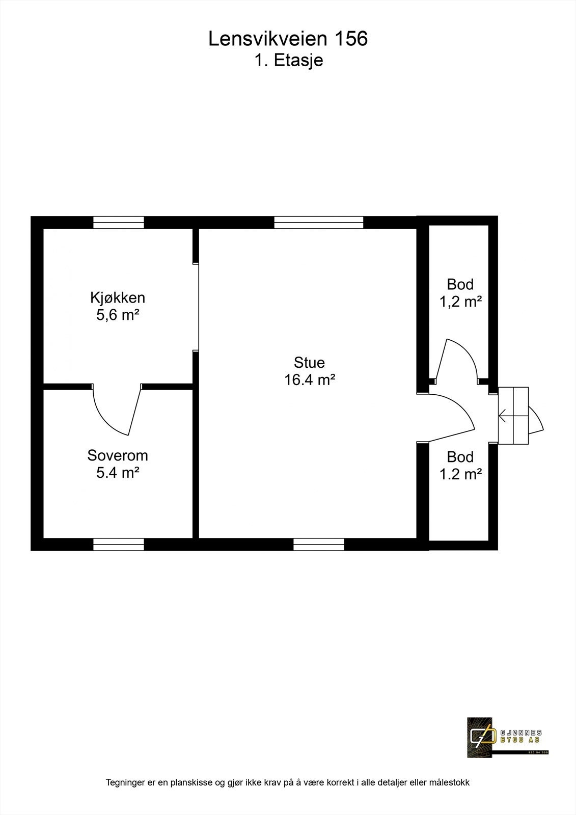 Lensvikveien 156 - 1. Etasje - 2D Floor Plan.jpg Galleribilde