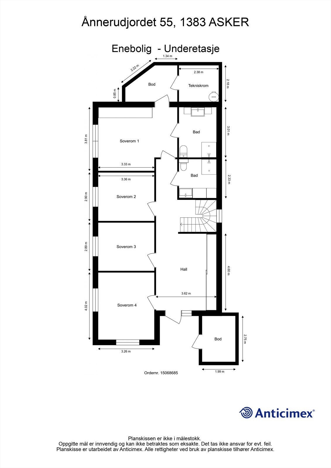 Plantegning - Underetasje Galleribilde