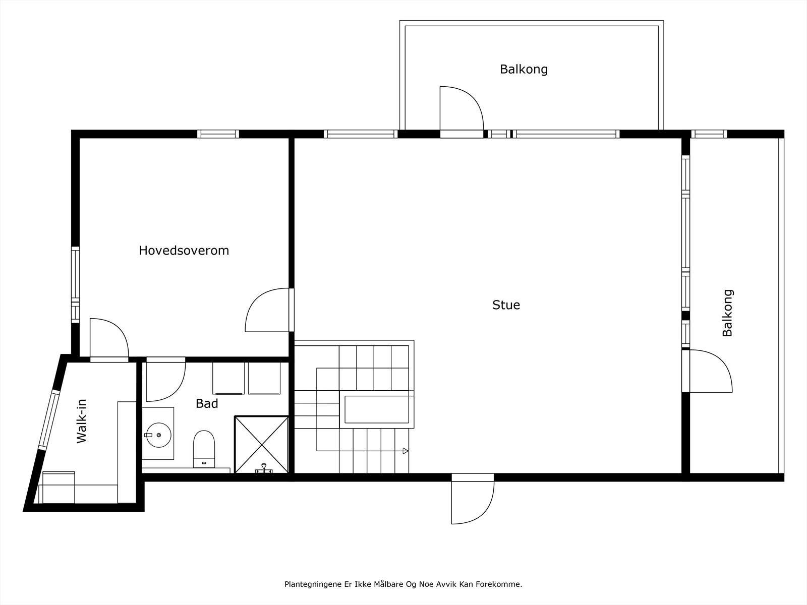Via den innvendige trappen kommer man opp til leilighetens 2. etasje Galleribilde