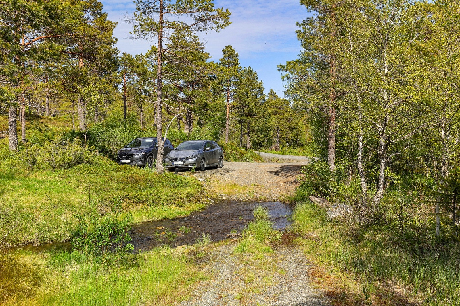 Parkeringsplass ca. 350 meter fra hytta. Galleribilde