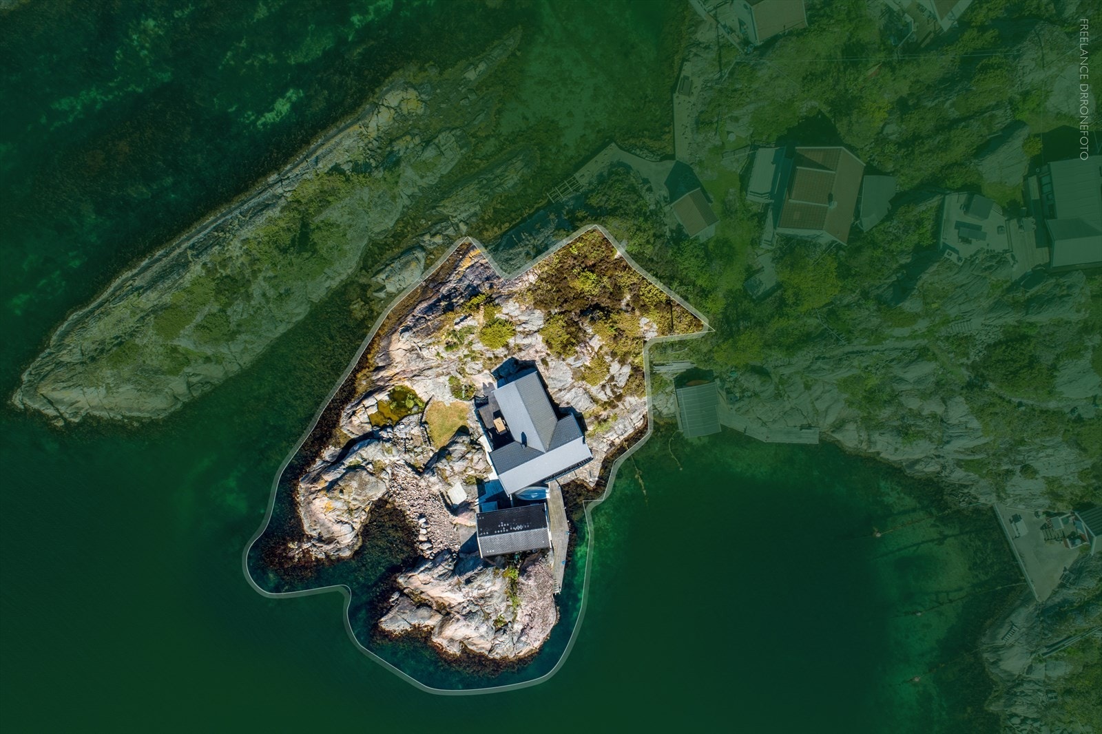 Illustrasjon av ca tomtegrenser, for nøyaktige grenser vises det til kart i salgsoppgaven Galleribilde