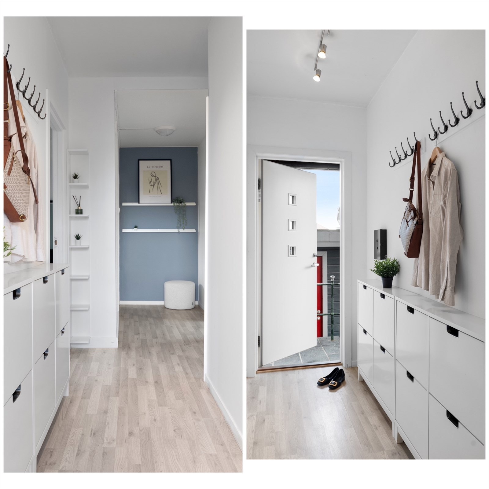 - Det første som møter deg er en lang entré, hvor man kan henge fra seg yttertøy - Galleribilde