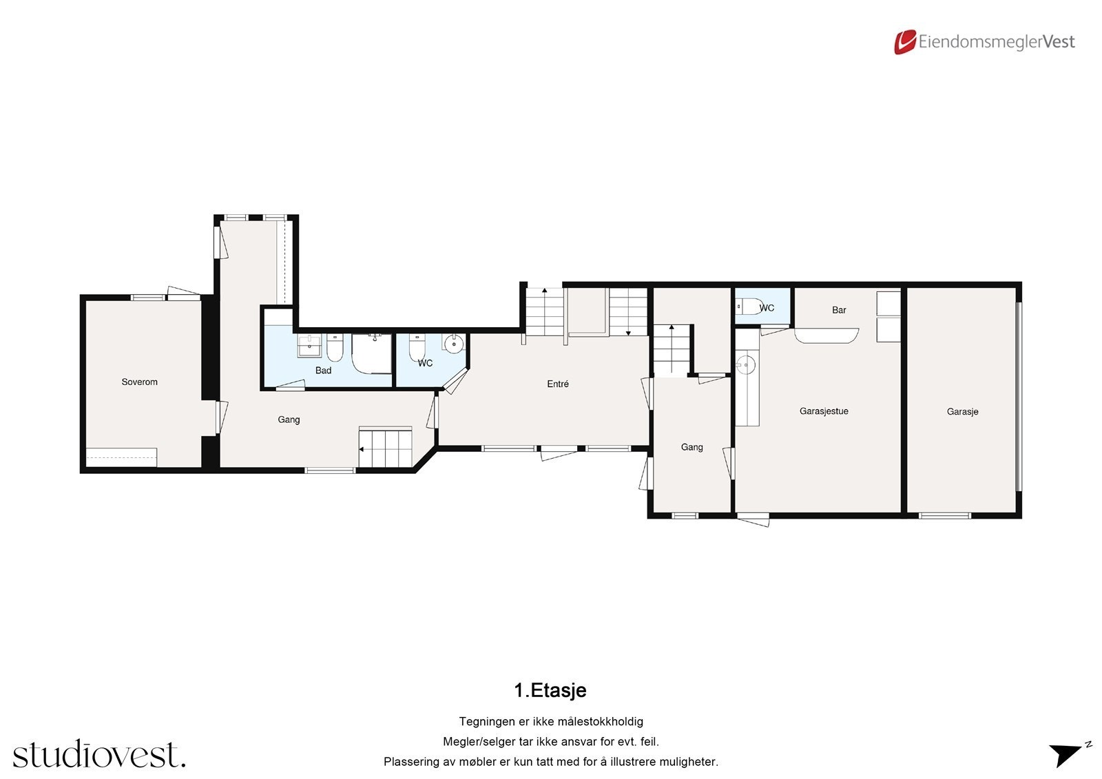 Planskisse: 1. etasje. Galleribilde