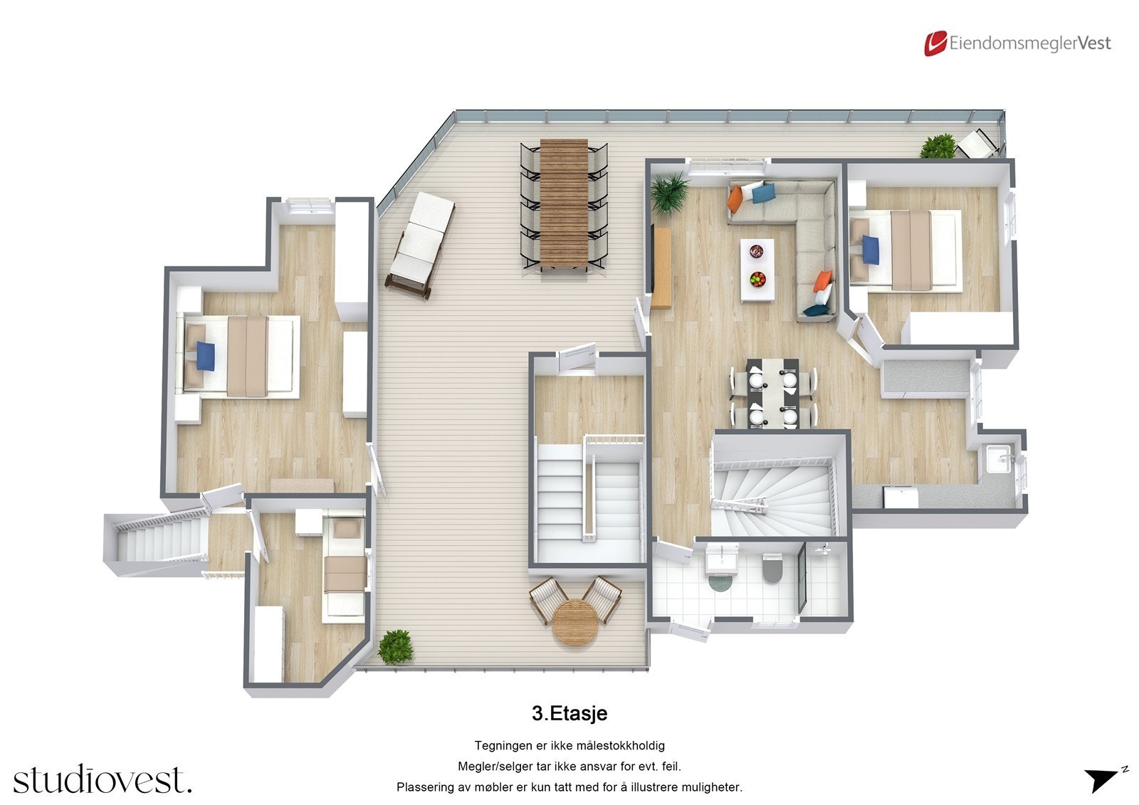 Planskisse 3D: 3. etasje. Galleribilde
