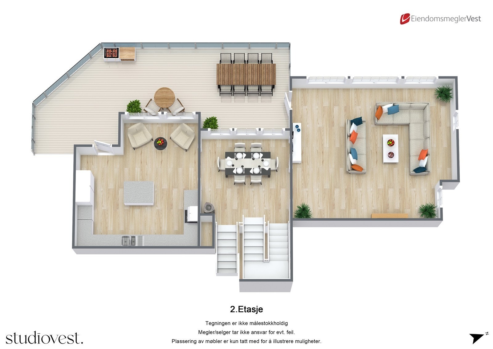 Planskisse 3D: 2. etasje. Galleribilde