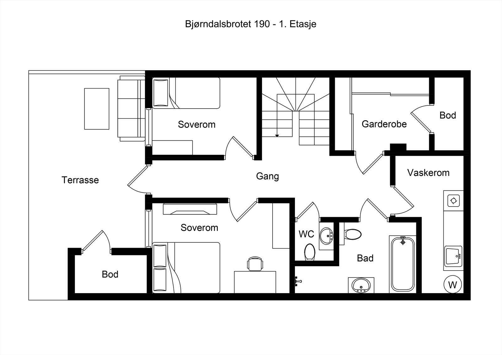 - Plantegning 1.etg. - Galleribilde