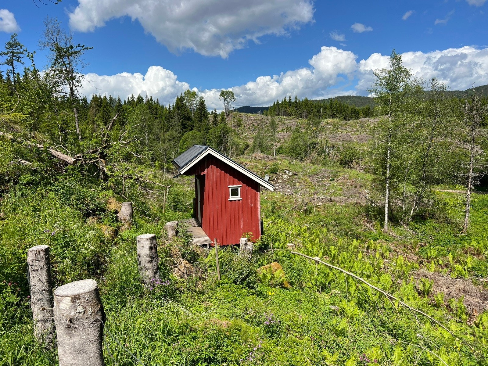 Fra Teig 1-Bjørnås-Bod med utedo og rom for aggregat Galleribilde