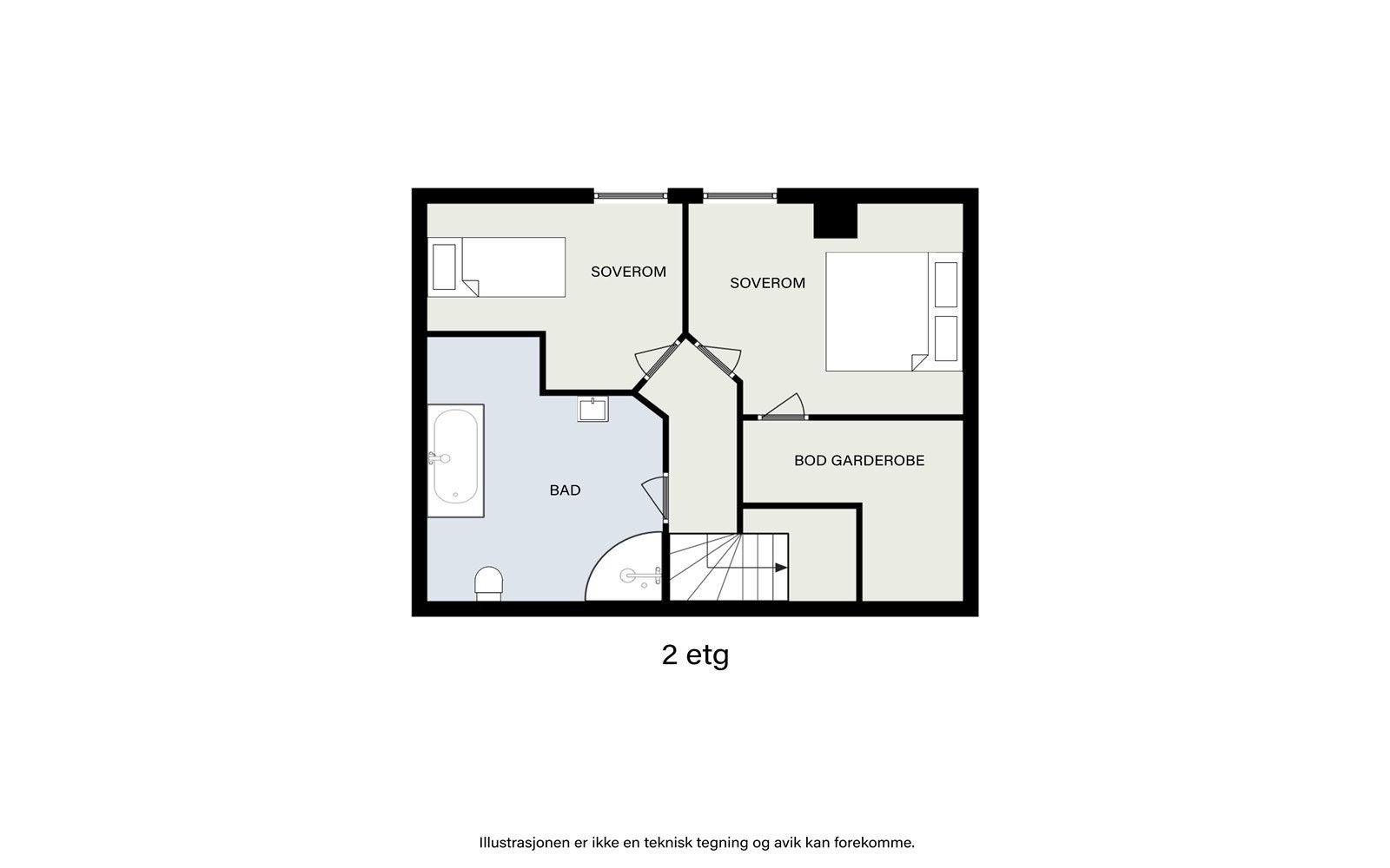 Plantegning 2. etasje tilbygget del. Galleribilde