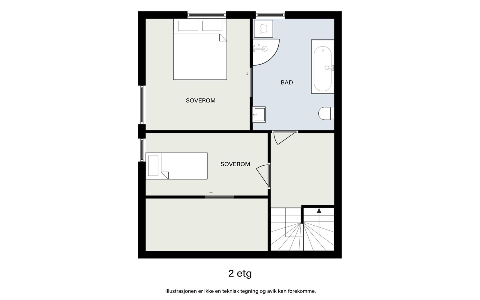 Plantegning 2. etasje eldste del. Galleribilde