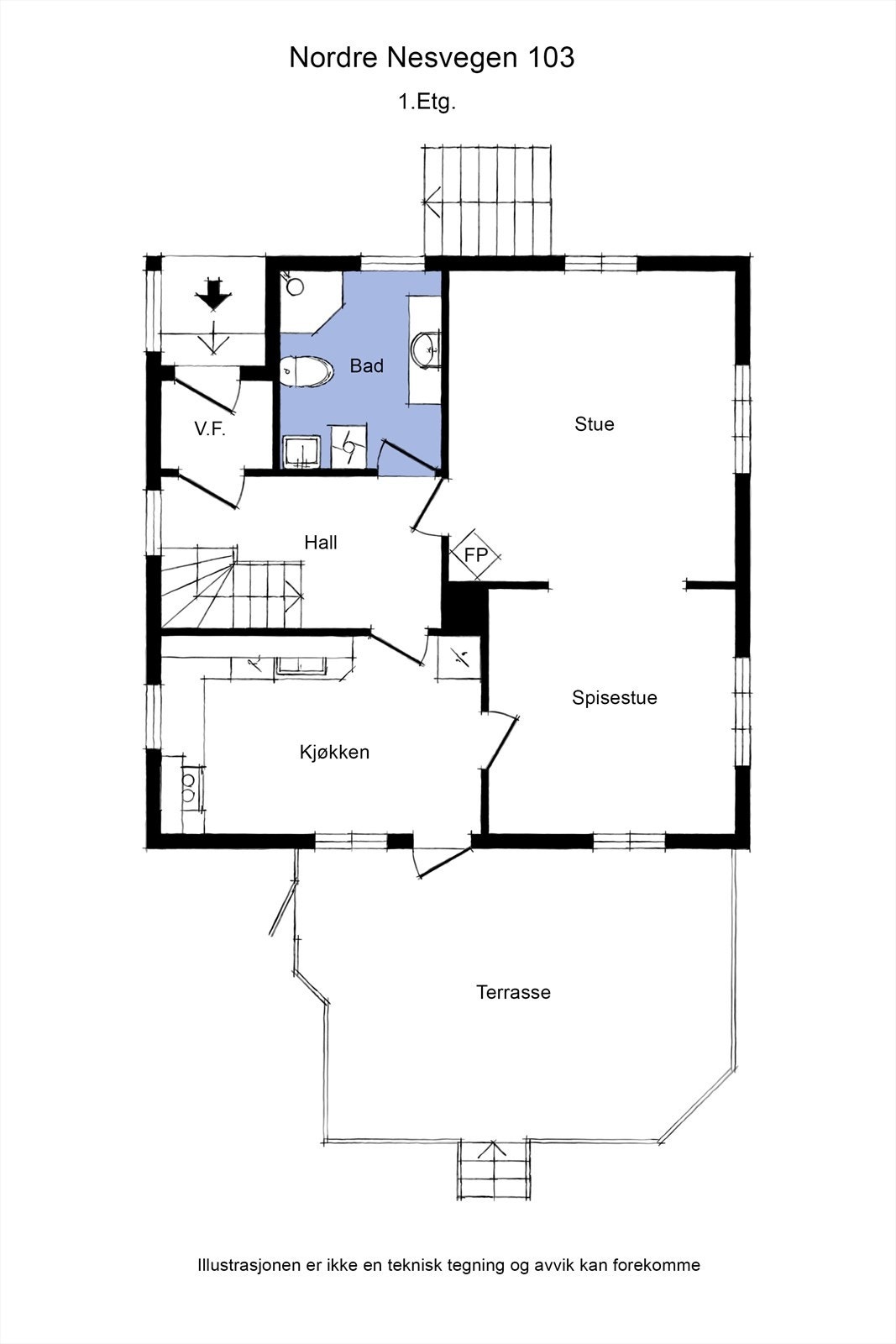 Plantegning første etasje. Galleribilde