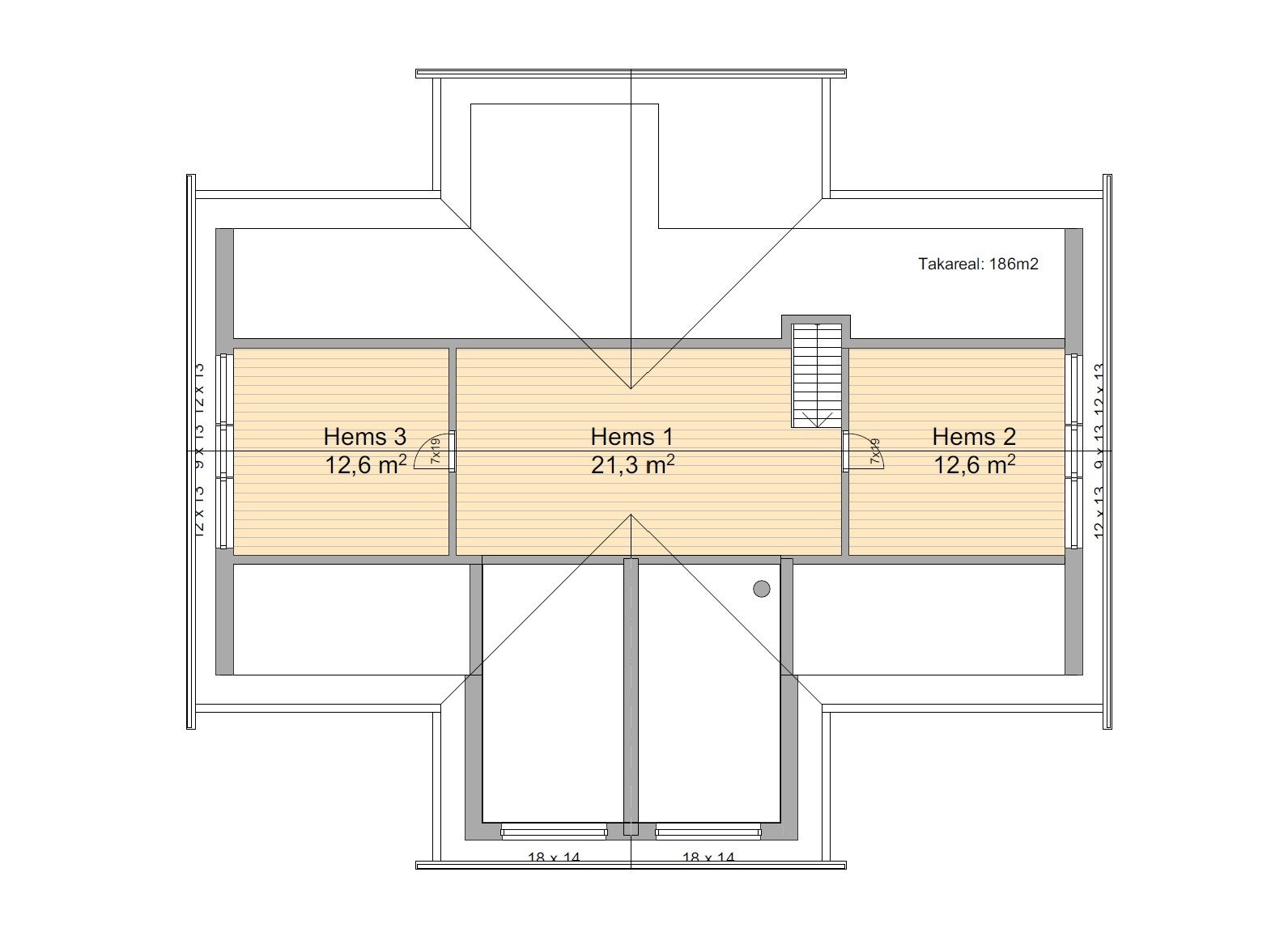 Plantegning hemsetasje Galleribilde