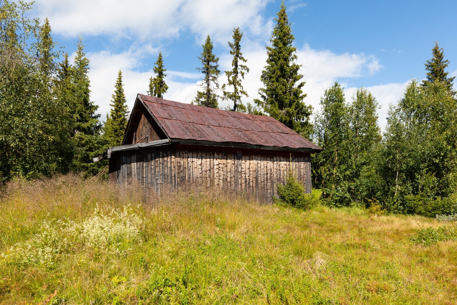 Uthuset har rom med plass til lagring samt utedo. Dette er dårlig vedlikeholdt Galleribilde