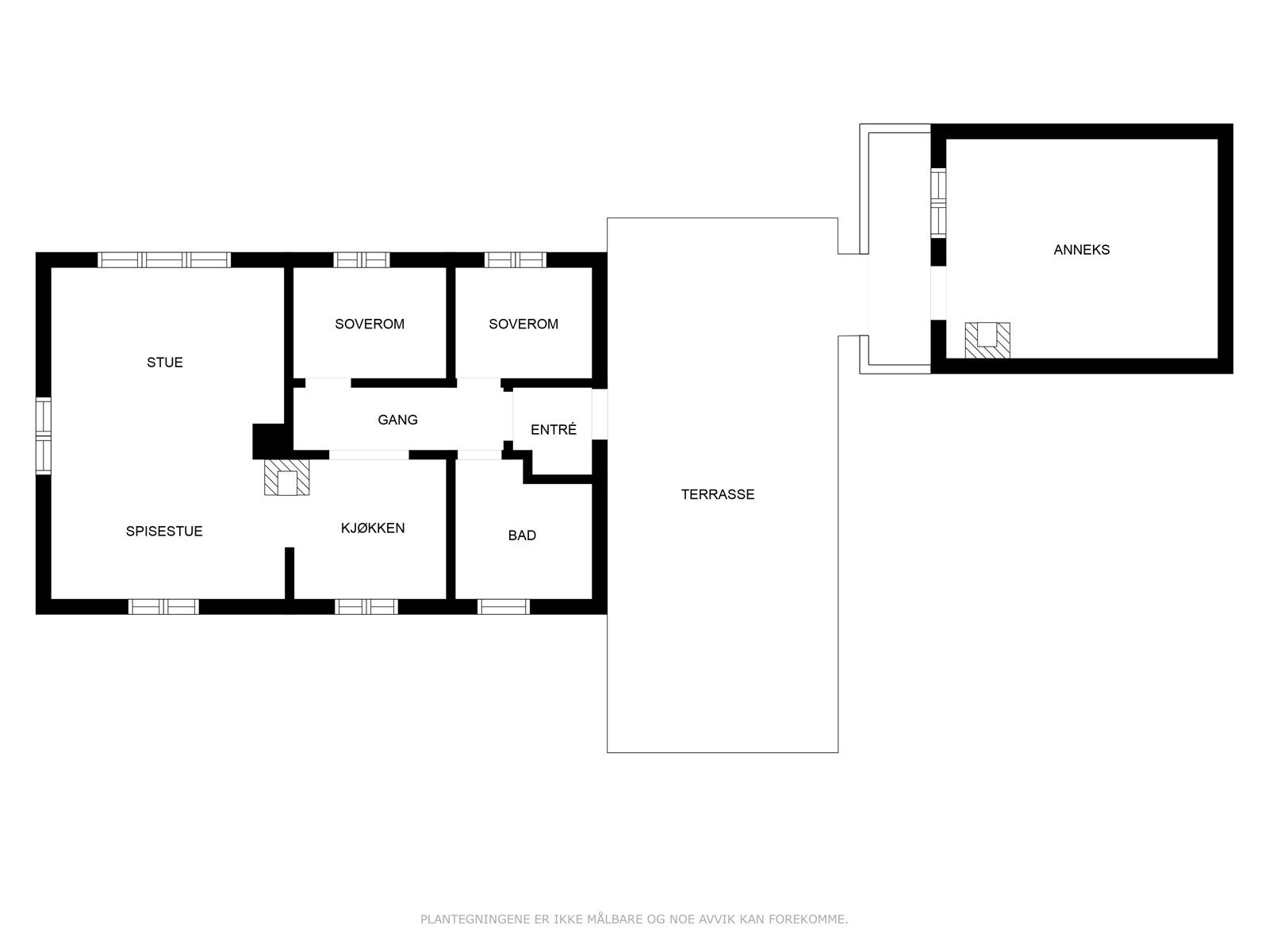 Plantegning for hytte og anneks Galleribilde