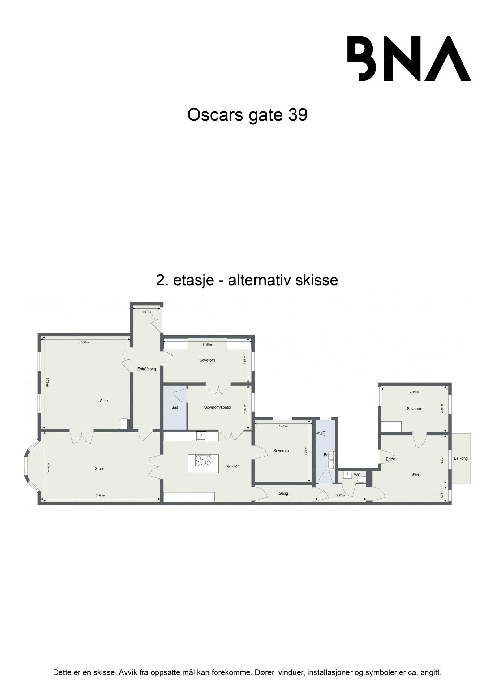 Alternativ plantegning Galleribilde
