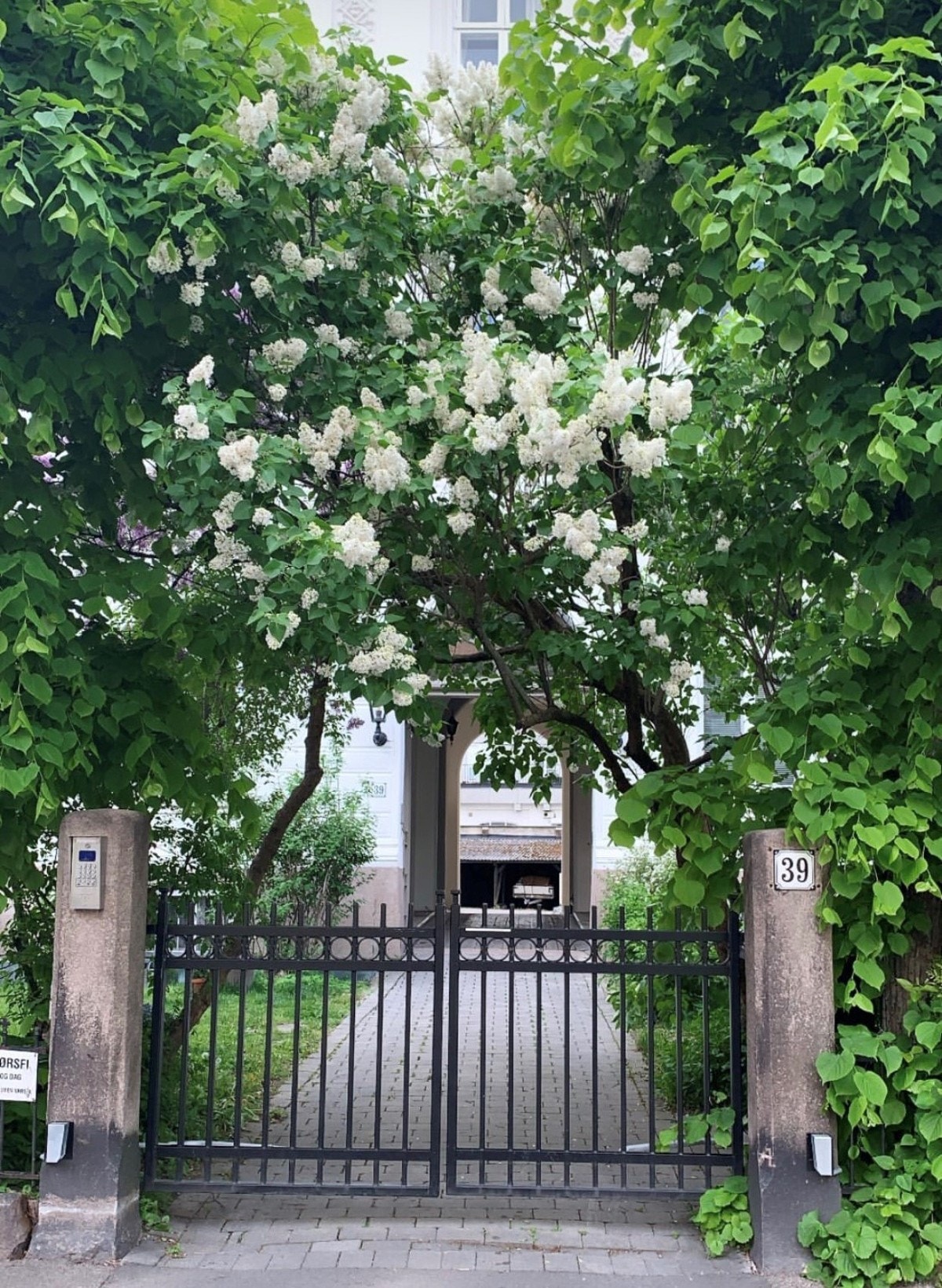 Eiendommen har adkomst via mekanisk port i smijern. Galleribilde