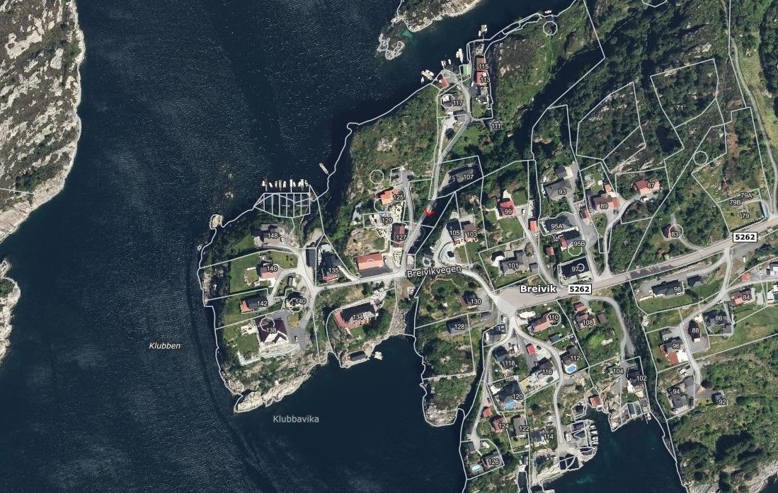 Hybridfoto som viser eiendomsgrenser. Opplysningen 1881, Norkart AS Galleribilde