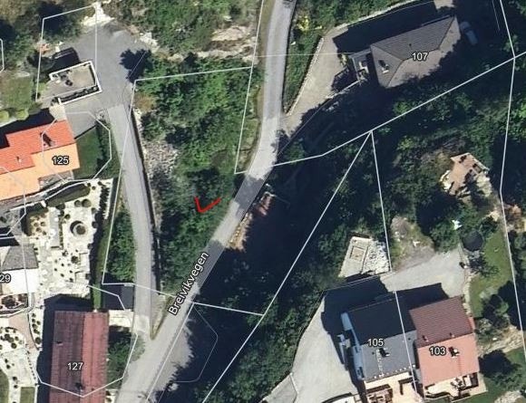 Hybridfoto som viser eiendomsgrenser. Opplysningen 1881, Norkart AS Galleribilde