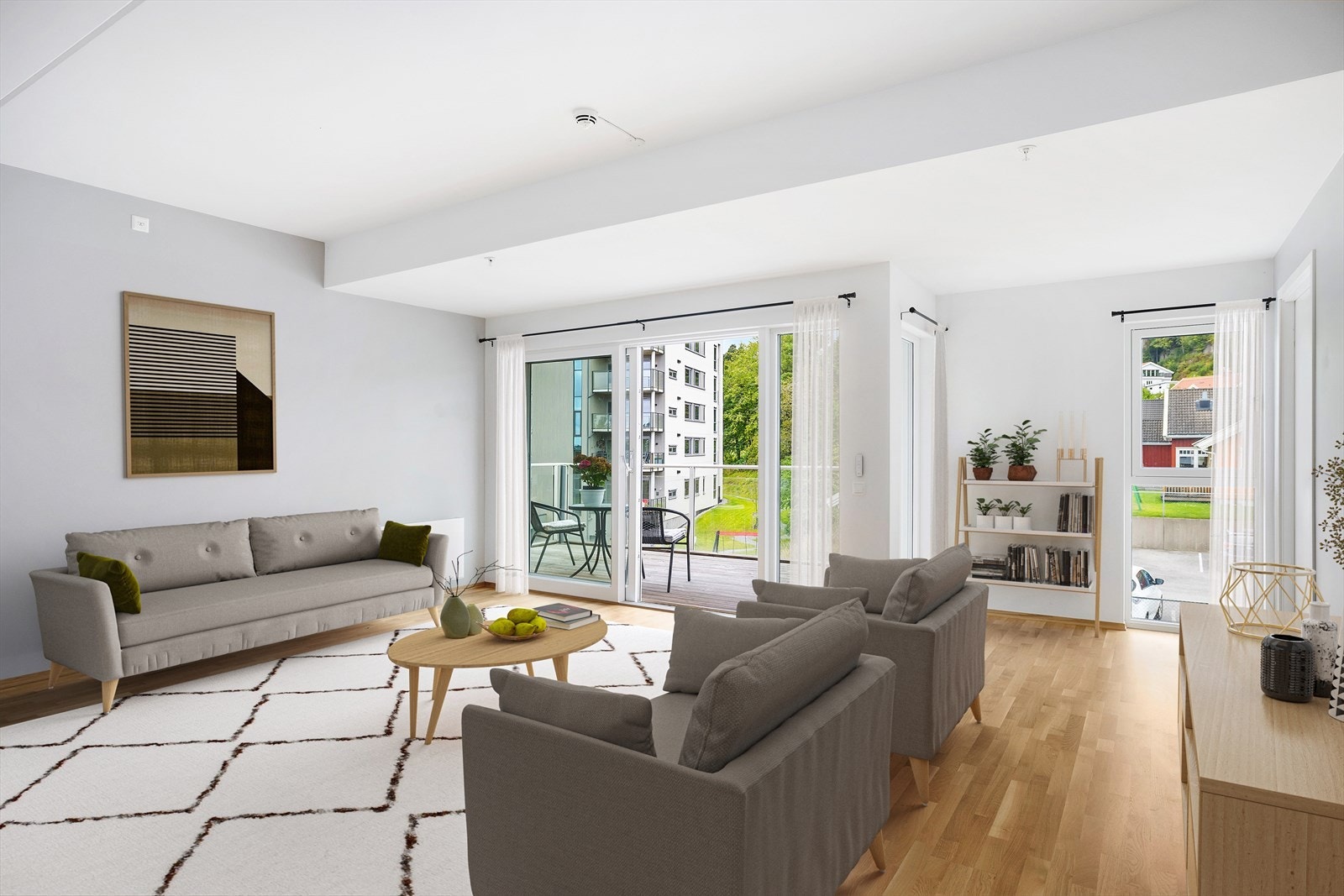 En mulig møblering av stue - digital stylet Galleribilde