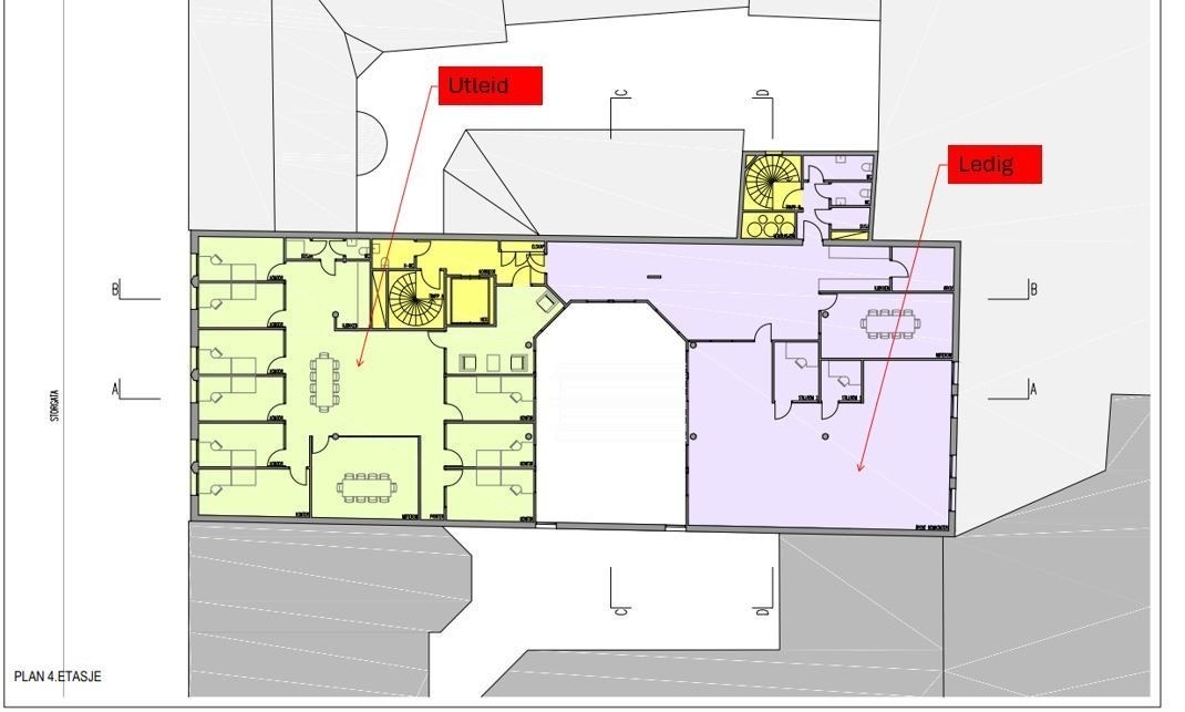 Plantegning 4. etasje Galleribilde