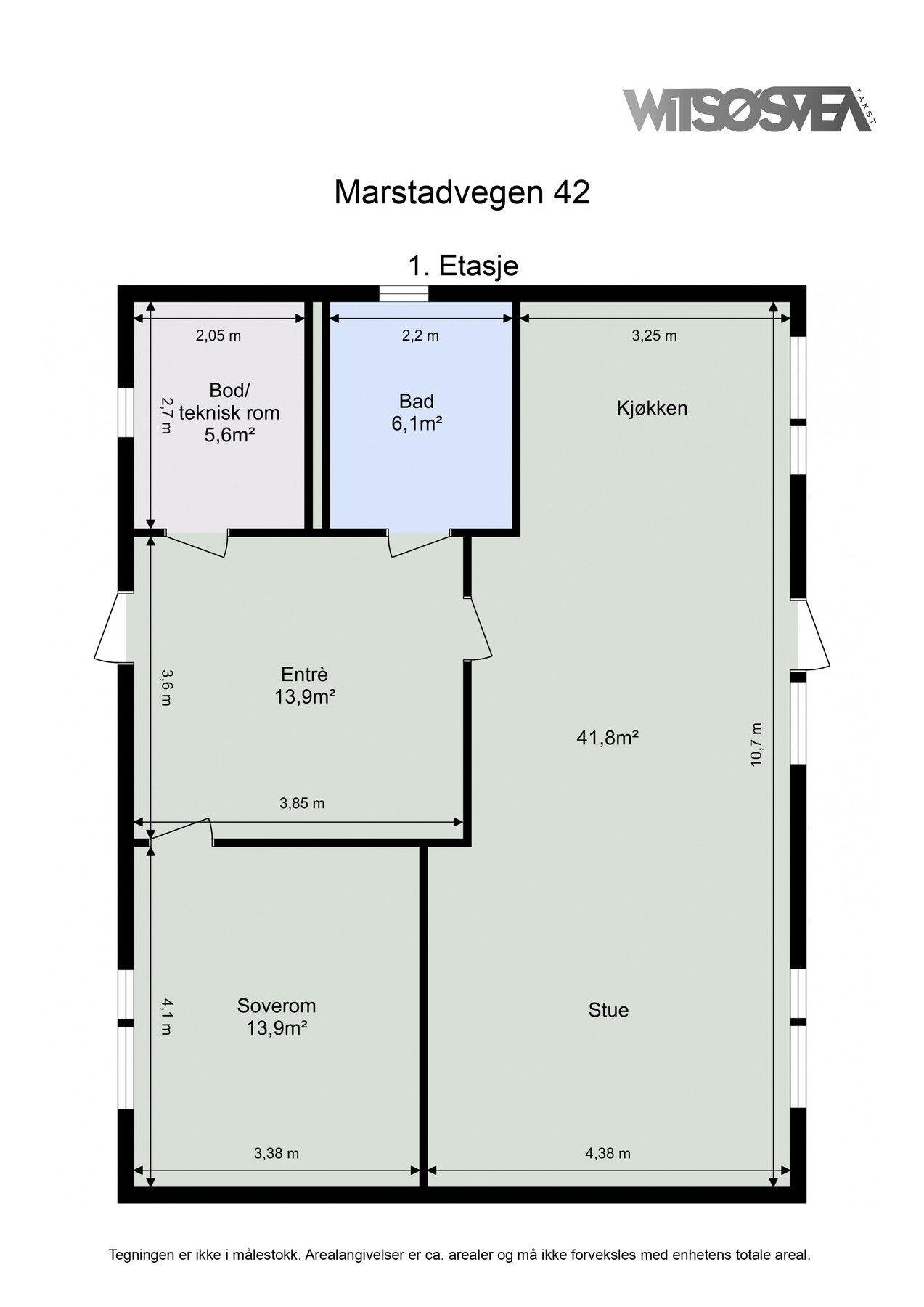 Plantegning 1. etasje Galleribilde