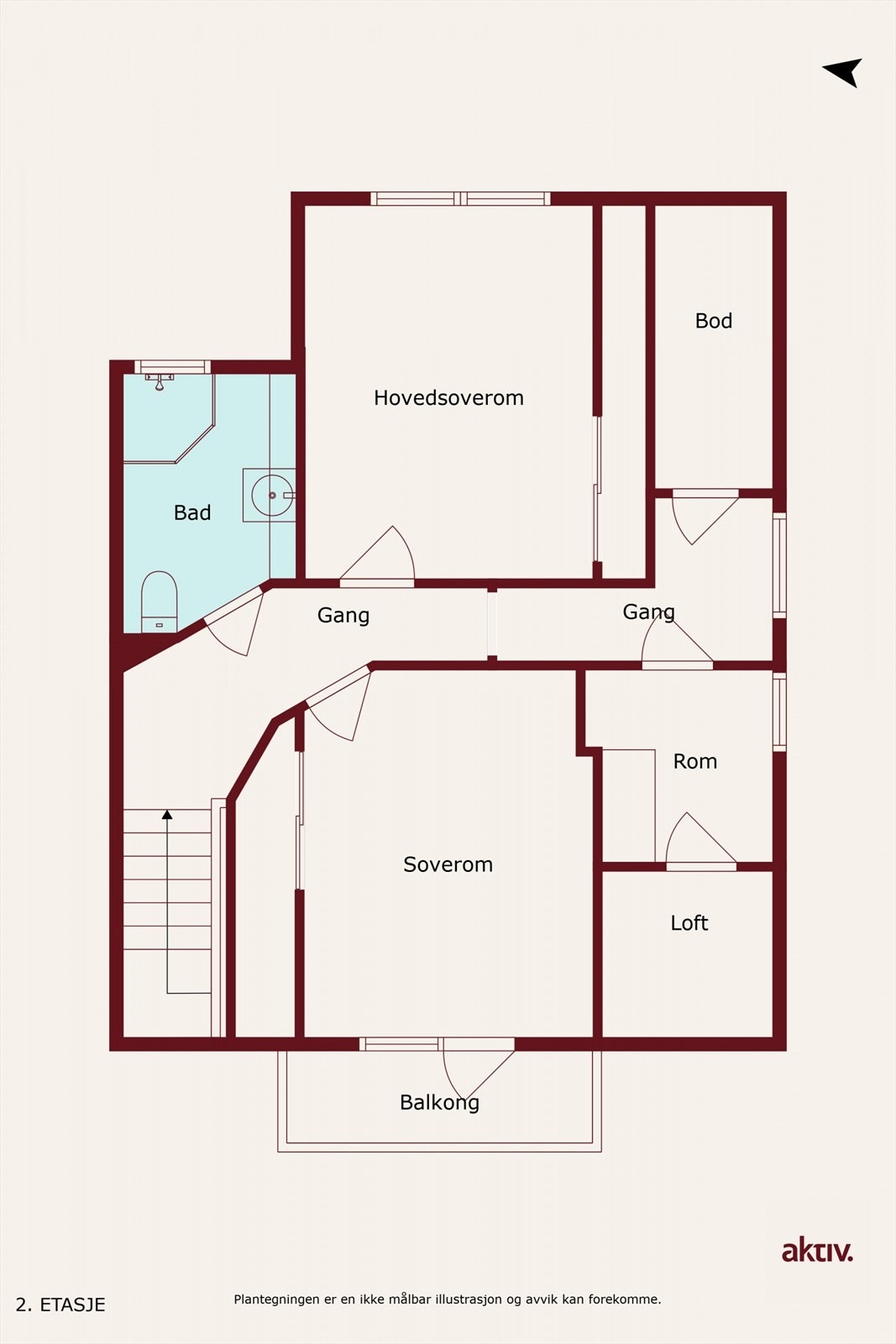 Plantegning, 3. etasje. Galleribilde