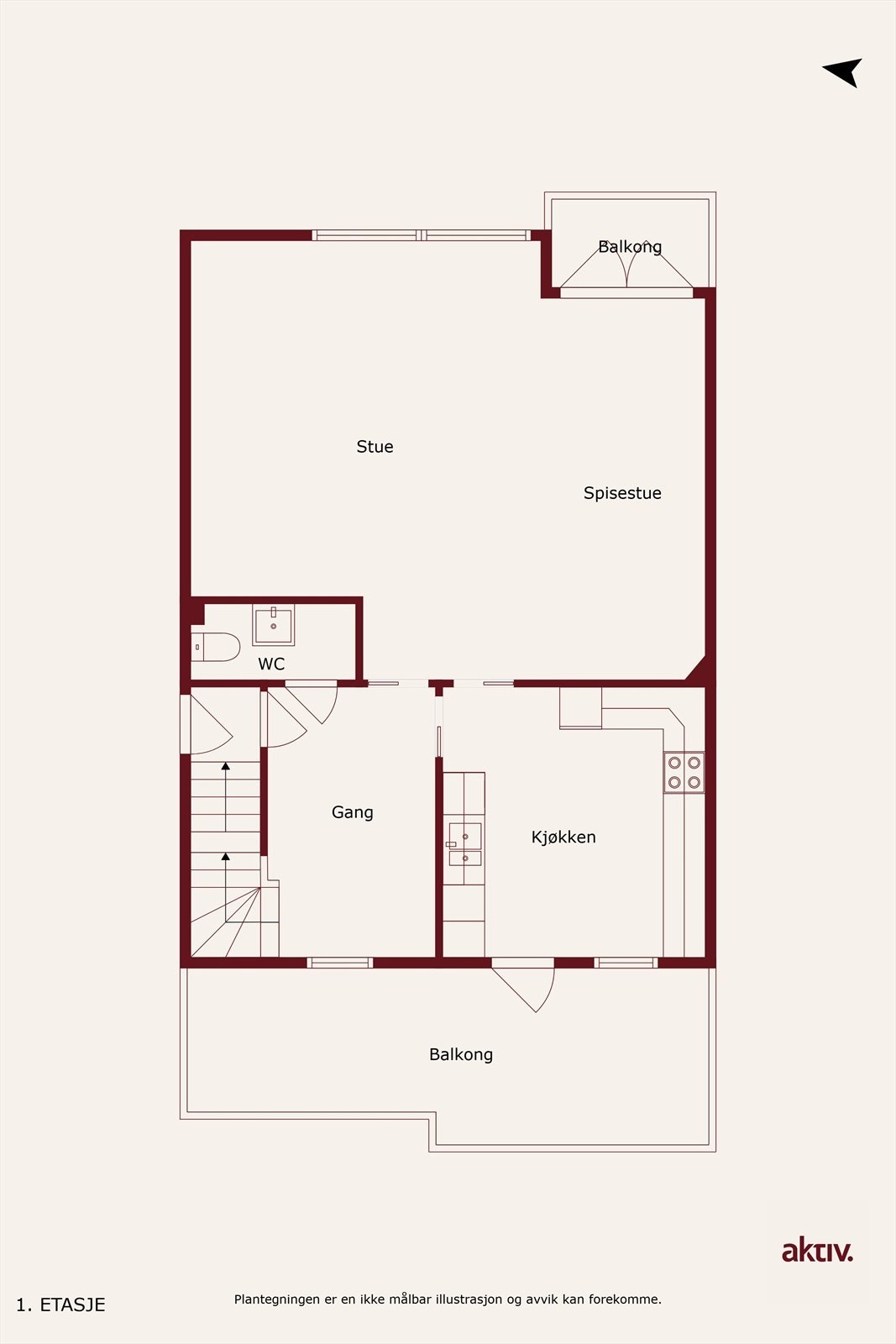 Plantegning, 2. etasje. Galleribilde