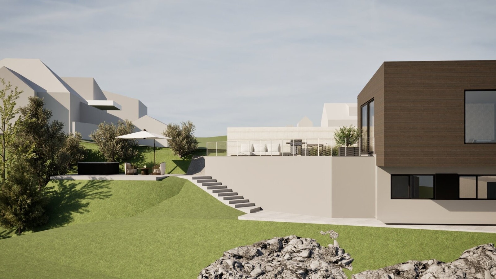 Mot vest har du et romslig uteområde - Galleribilde