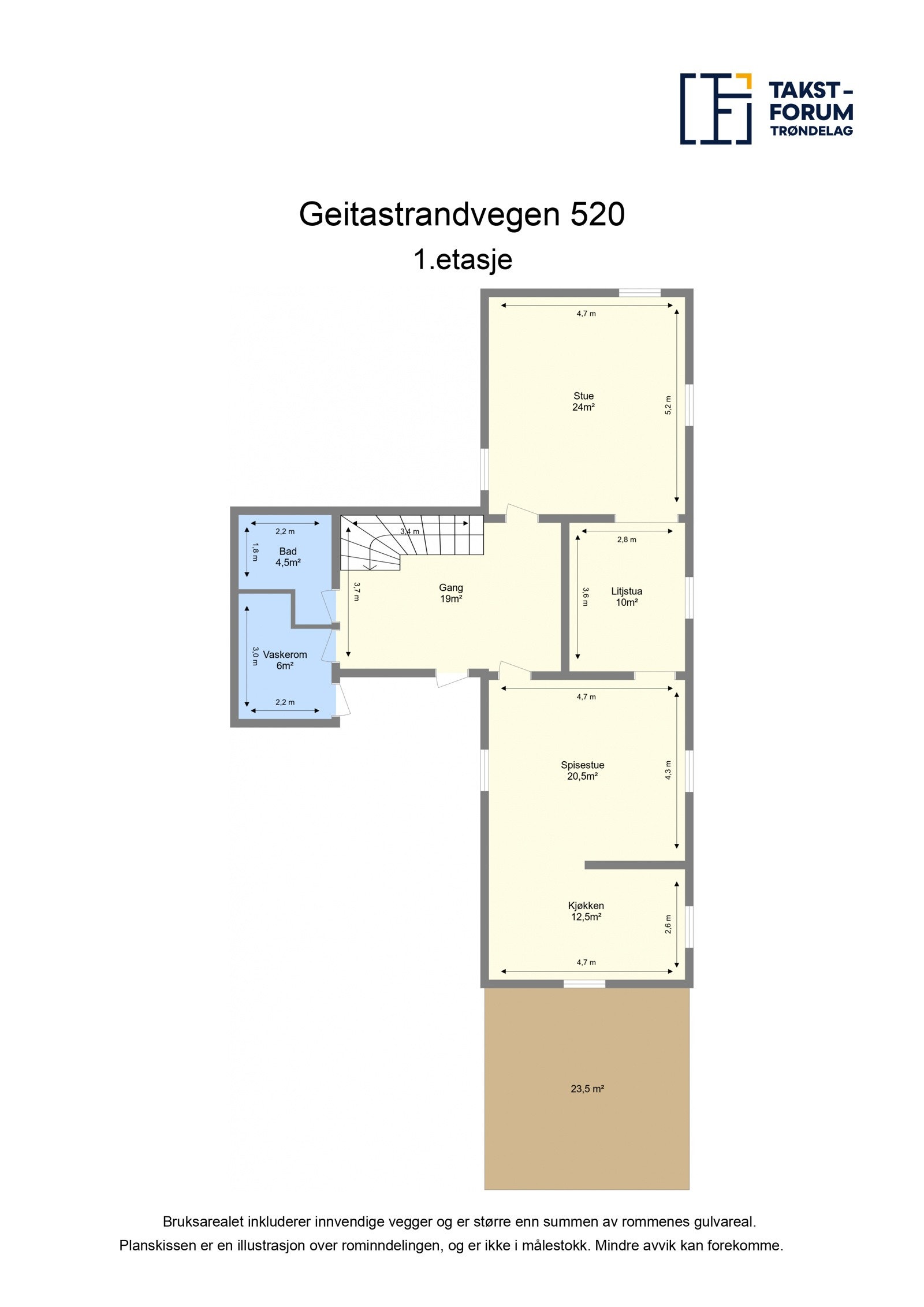 Planskisse 1. etasje Galleribilde