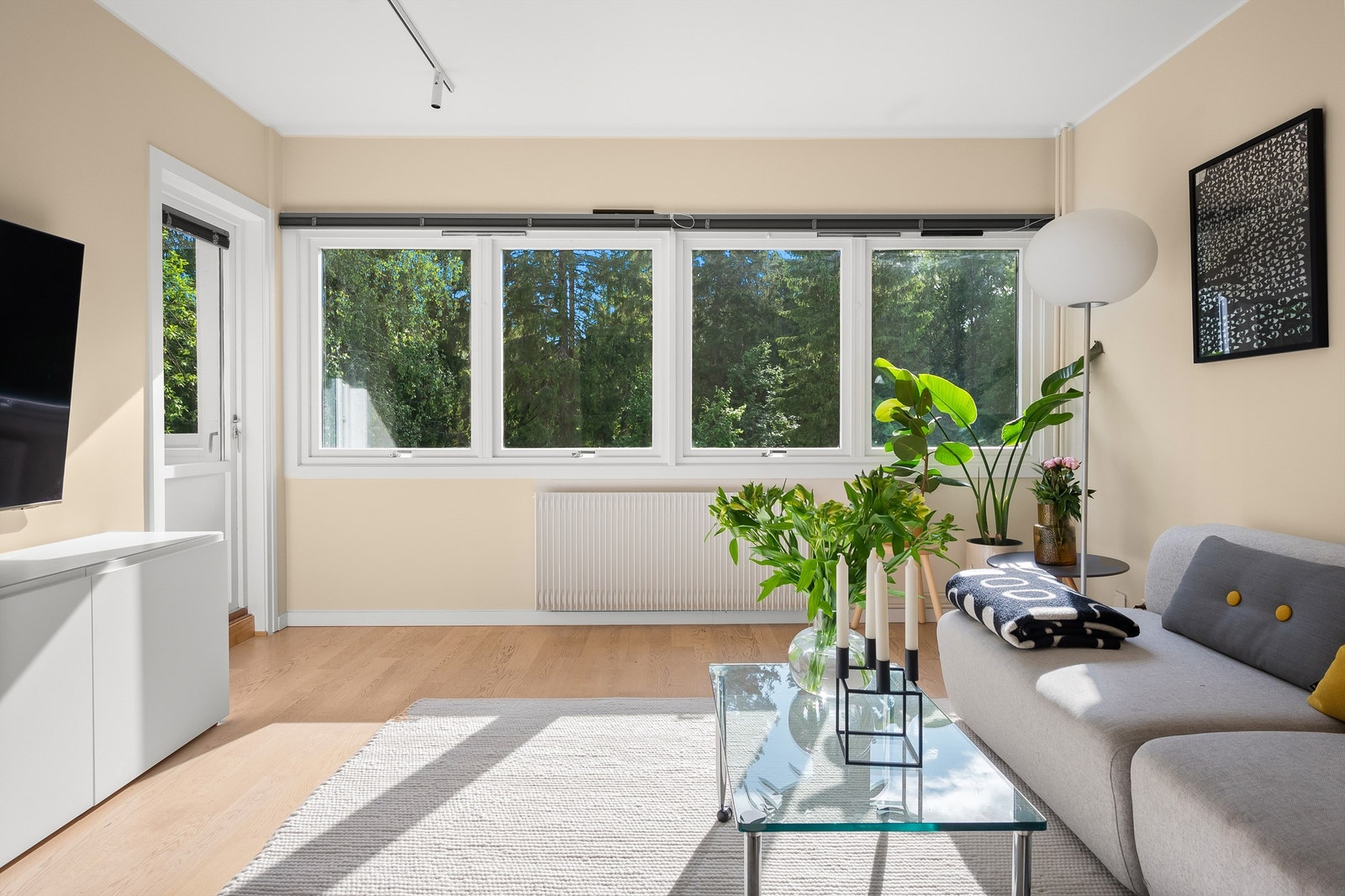 Leiligheten ligger usjenert til med flott utsyn mot skogholt. Galleribilde