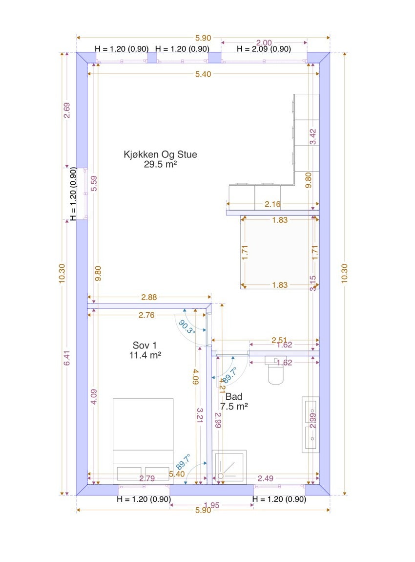 Planløsning 2. etasje. Galleribilde