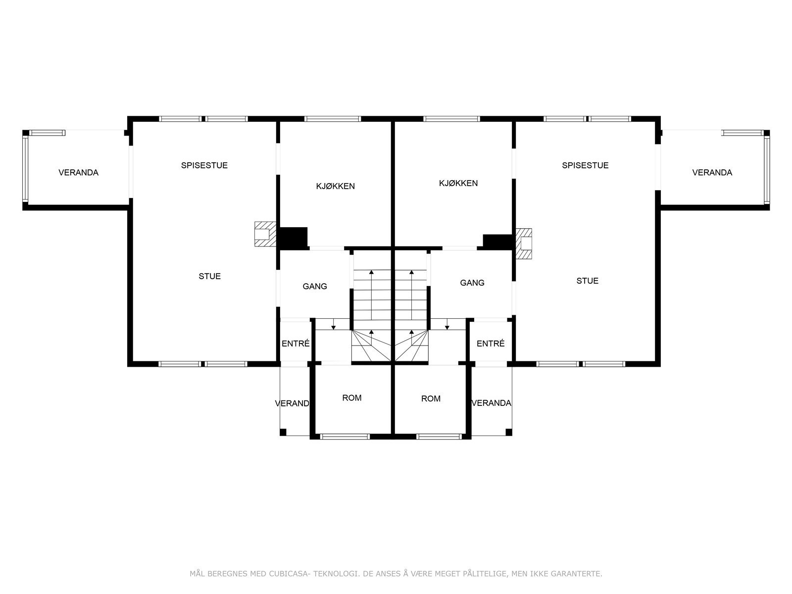 Plantegning hovedetasje. Galleribilde