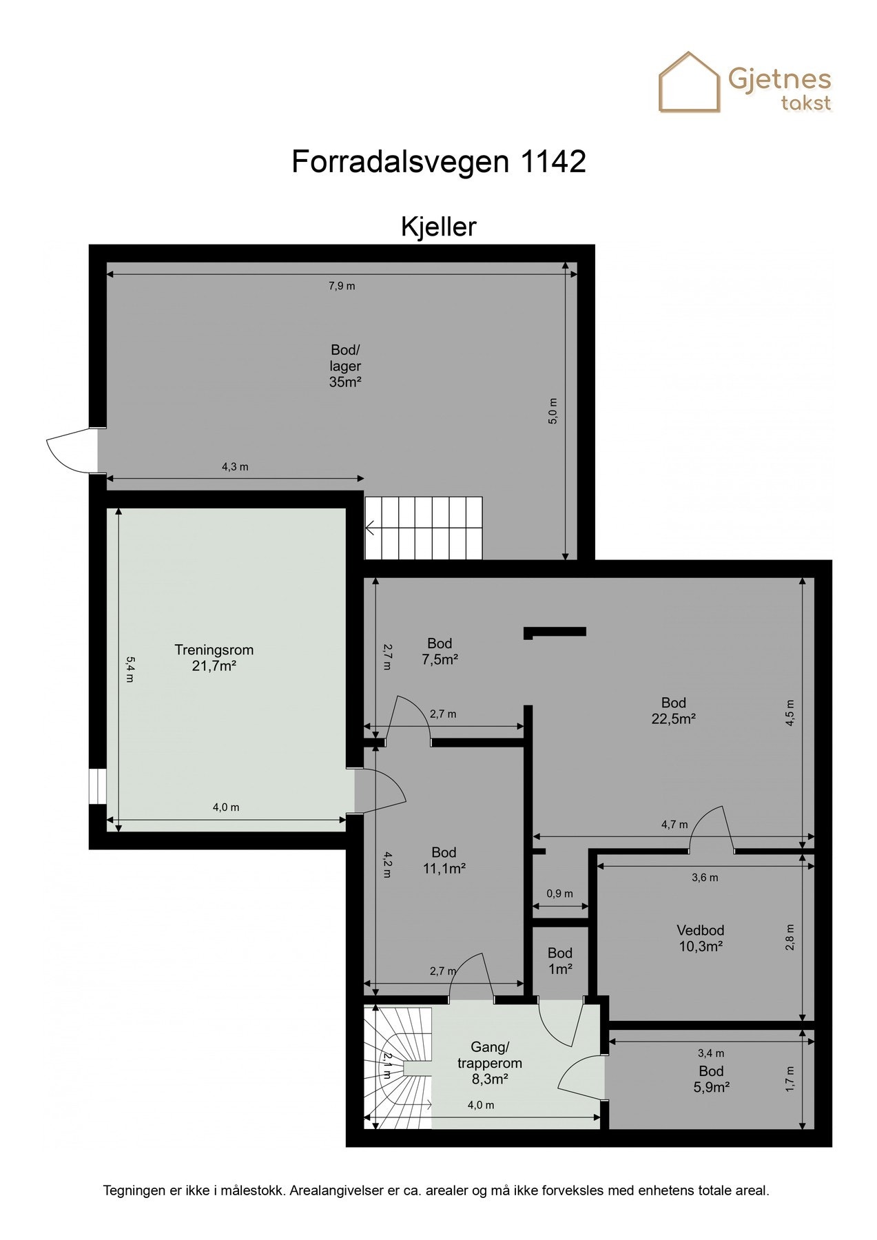 Planskisse kjeller Galleribilde